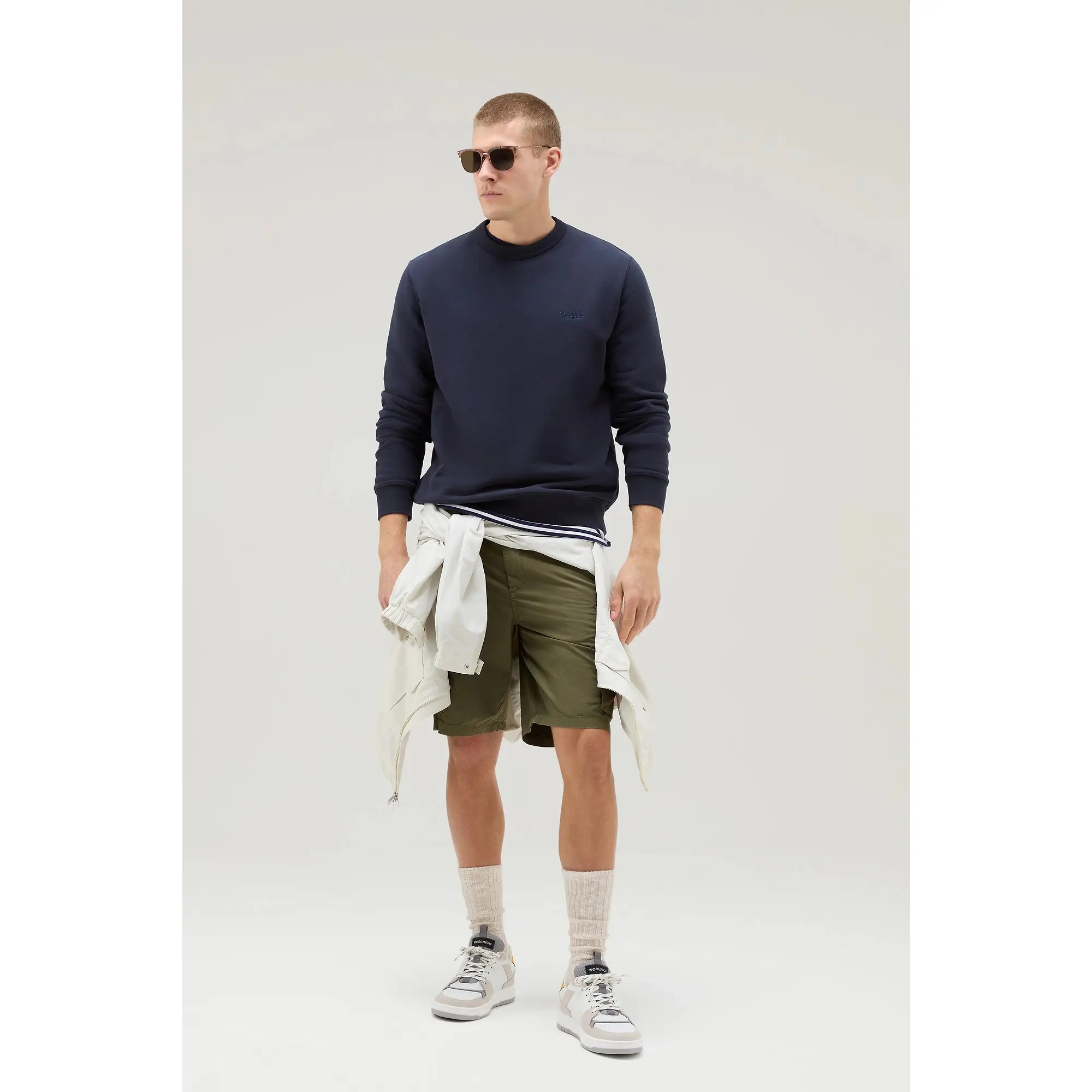 Product image 5 of 8 of Woolrich Men's Logo Script Cotton Fleece Crewneck - Melton Blue