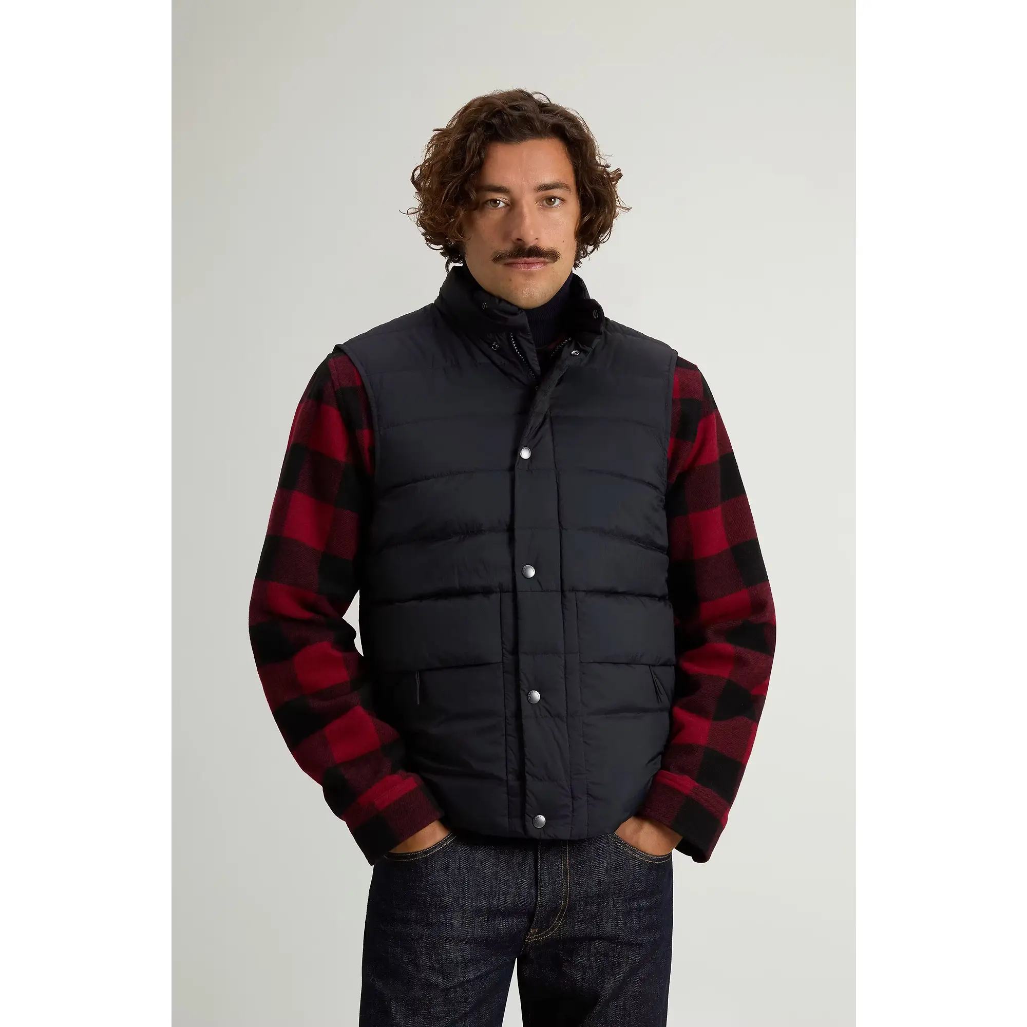 Product image 2 of 8 of Woolrich Men's Crinkle Nylon Bering Quilted Vest - Melton Blue