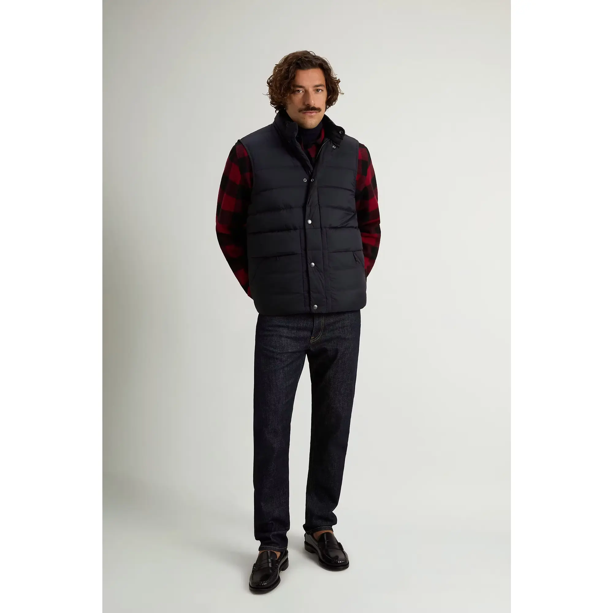 Product image 3 of 8 of Woolrich Men's Crinkle Nylon Bering Quilted Vest - Melton Blue