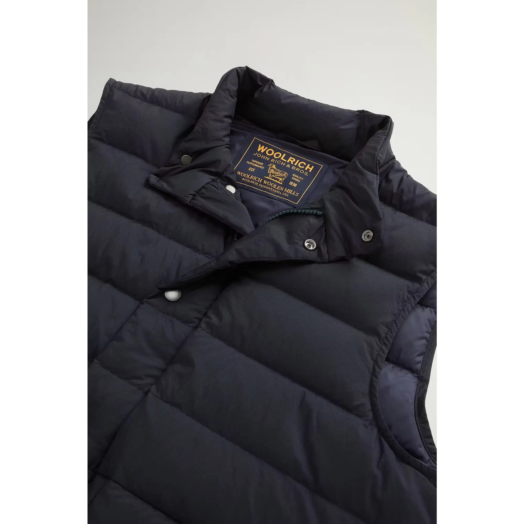 Product image 6 of 8 of Woolrich Men's Crinkle Nylon Bering Quilted Vest - Melton Blue