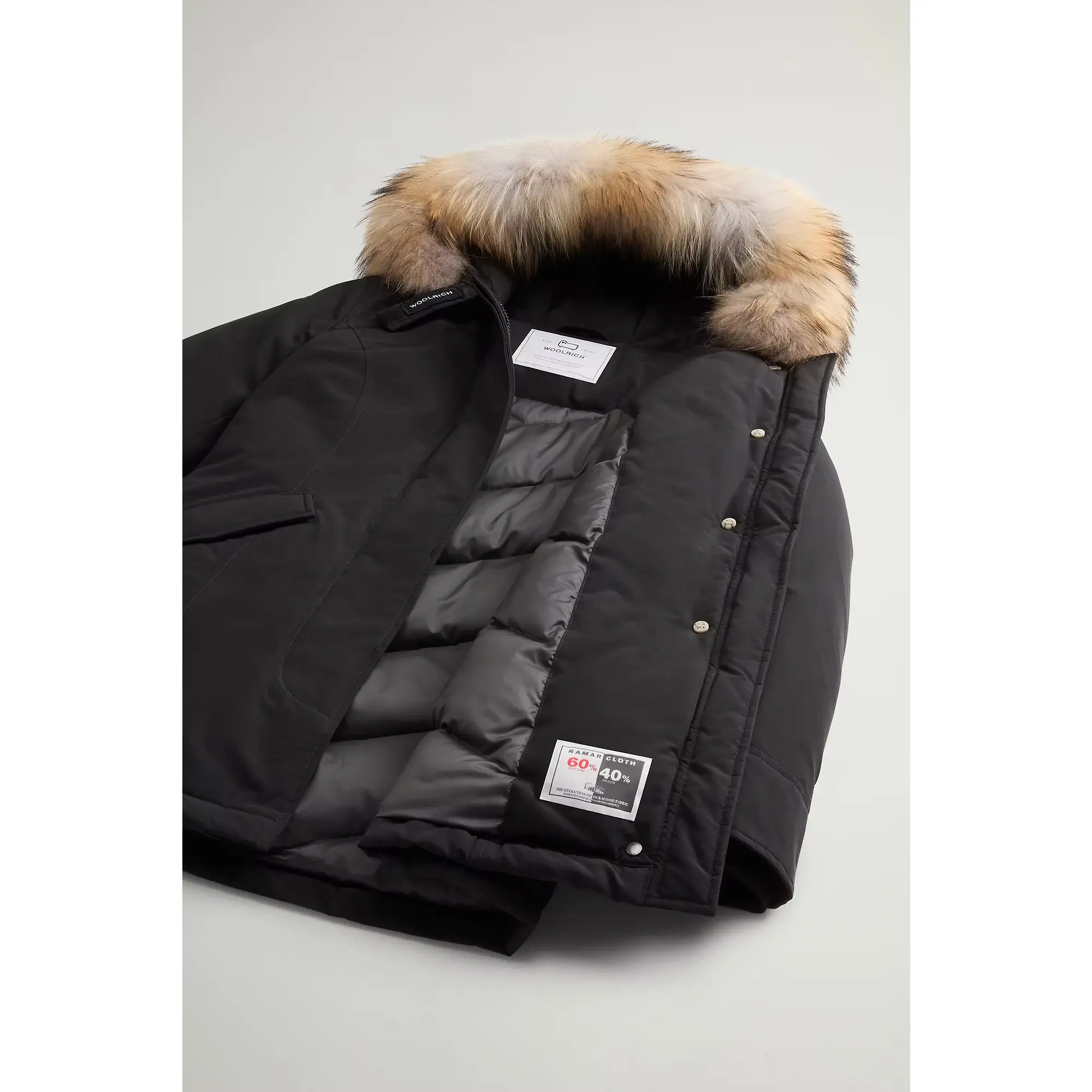 Product image 2 of 4 of Woolrich Women's Ramar Cloth Arctic Parka with Detachable Fur Trim - Black