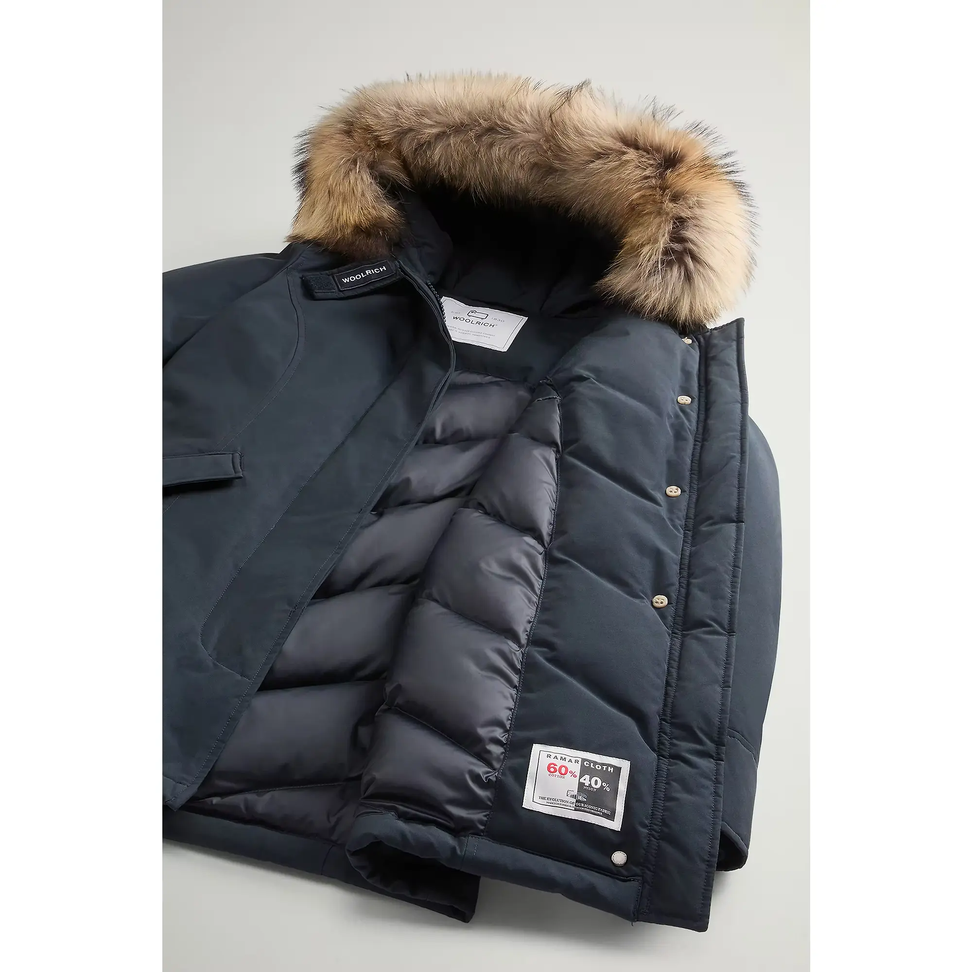 Product image 2 of 4 of Woolrich Women's Ramar Cloth Arctic Parka with Detachable Fur Trim - Dark Navy