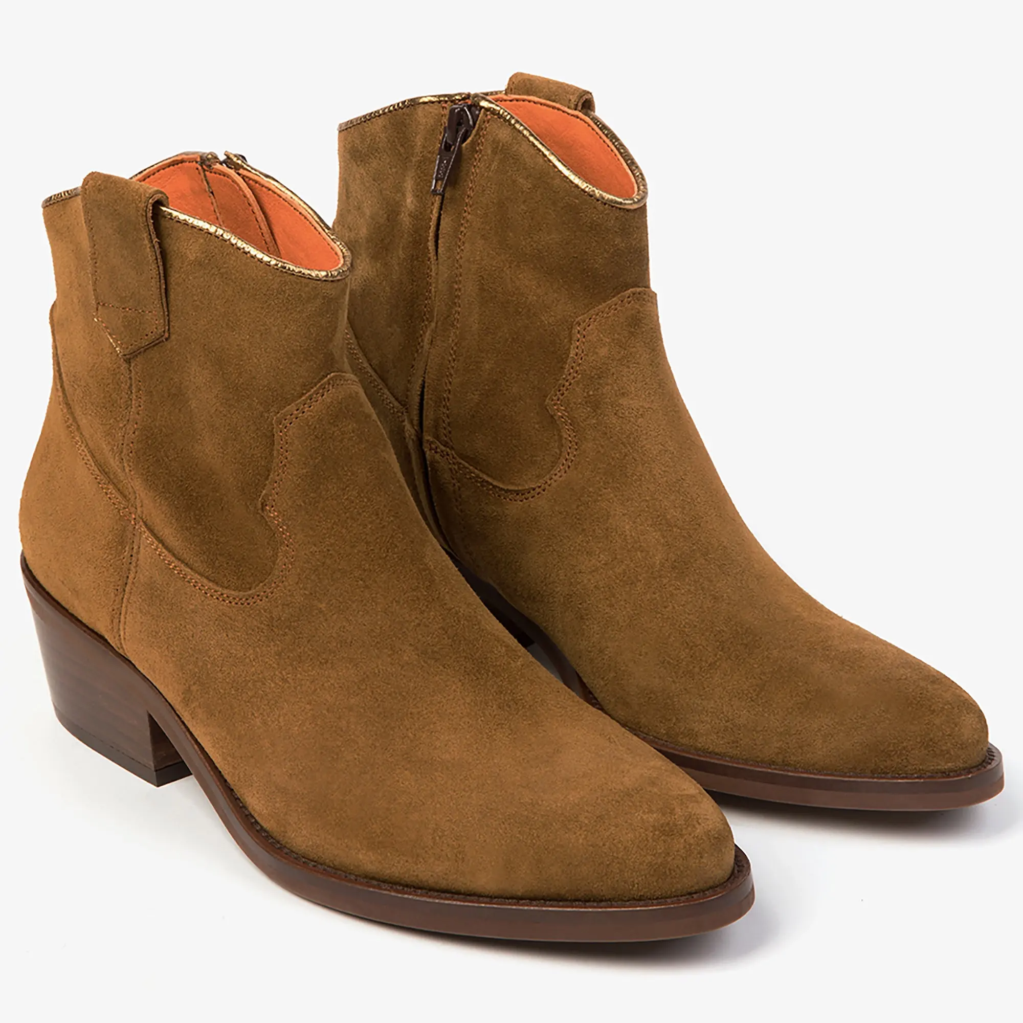 Product image 3 of 4 of Penelope Chilvers Women's Cassidy Suede Cowboy Boots - Tan