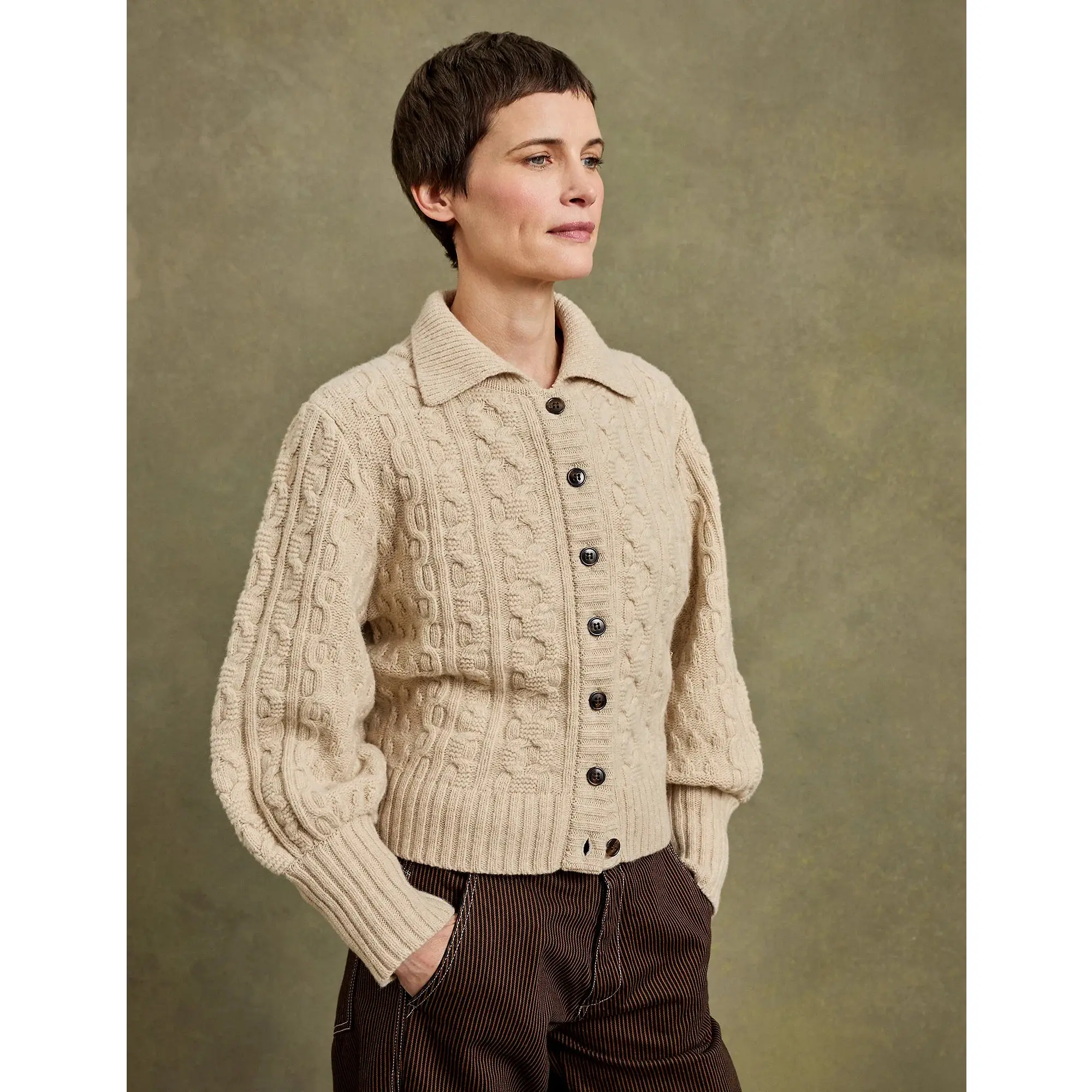 Product image 2 of 6 of Penelope Chilvers Women's Cornwall Wool Cardigan - Cream