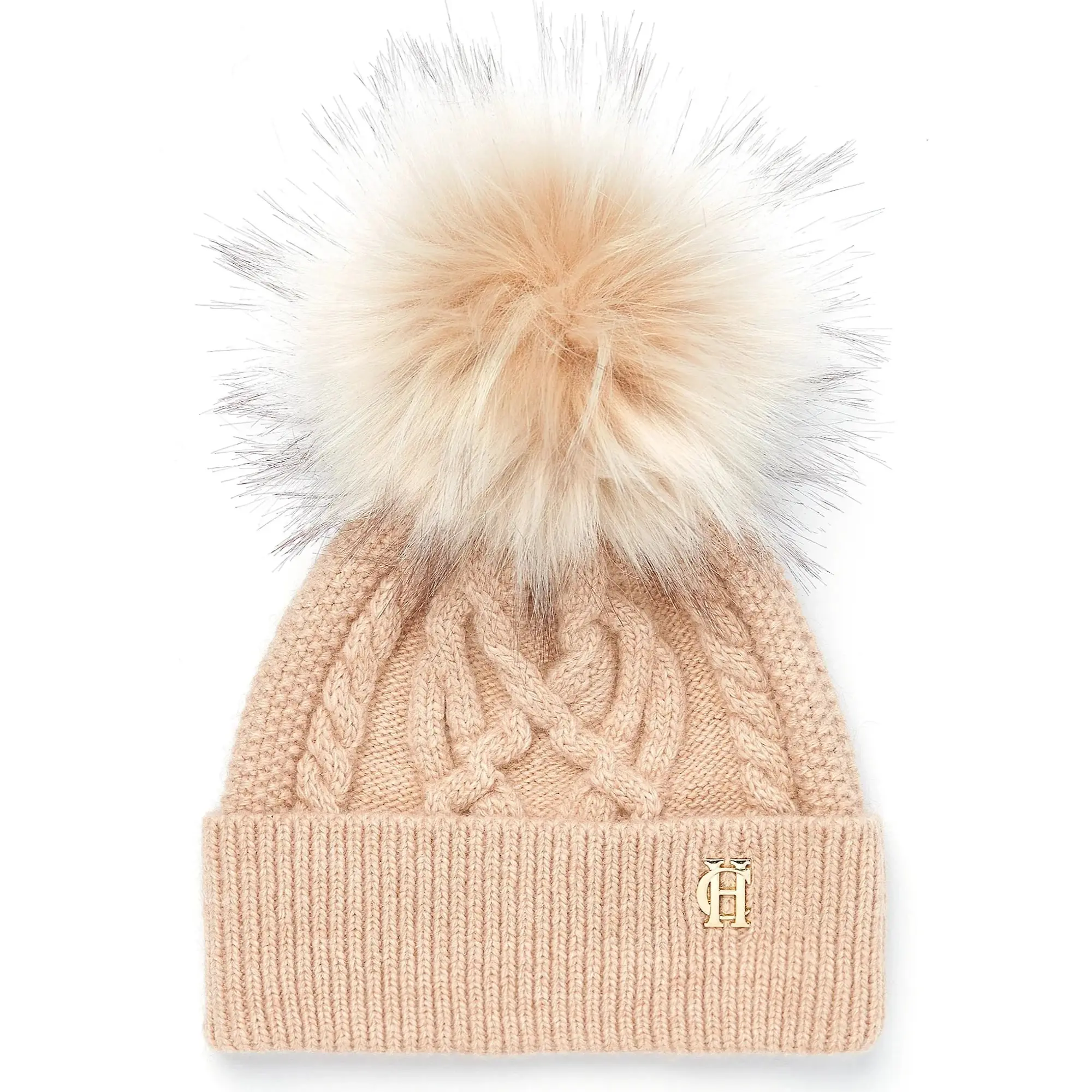 Product image 1 of 4 of Holland Cooper Cortina Beanie Bobble Hat - Camel Champagne