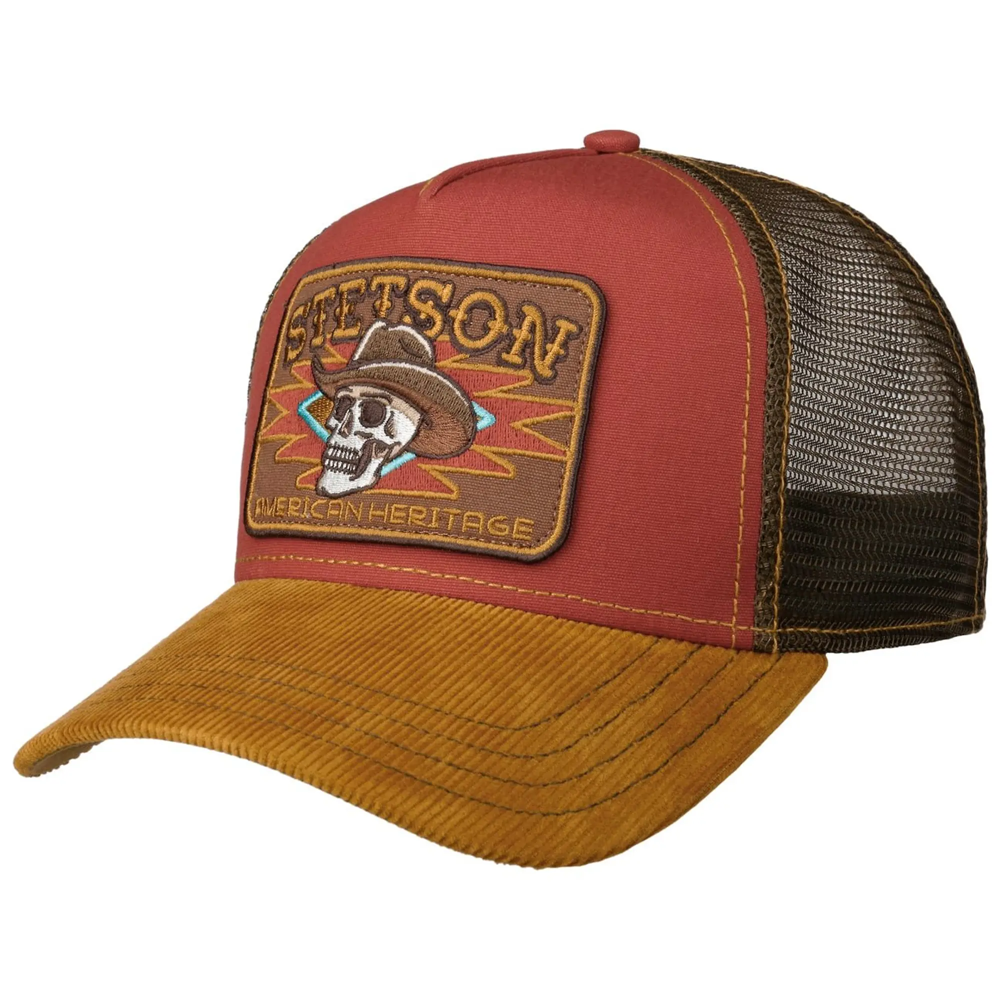 Product image 6 of 6 of Stetson Cowboy Skull Trucker Cap - Red