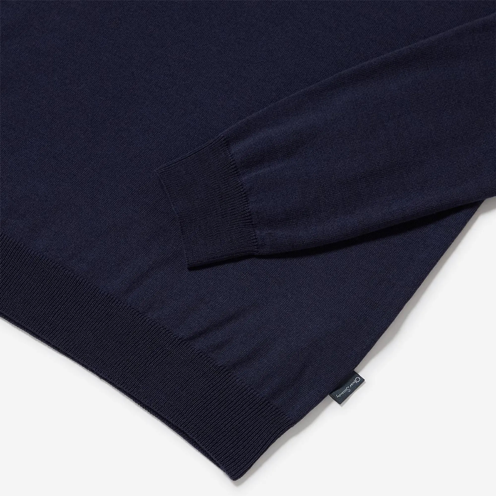 Product image 5 of 6 of Oliver Sweeney Men's Curragh Merino Wool Quarter Zip Jumper - Navy Marl
