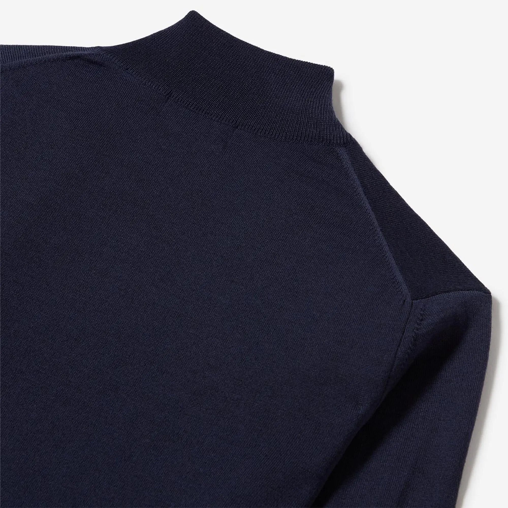 Product image 6 of 6 of Oliver Sweeney Men's Curragh Merino Wool Quarter Zip Jumper - Navy Marl