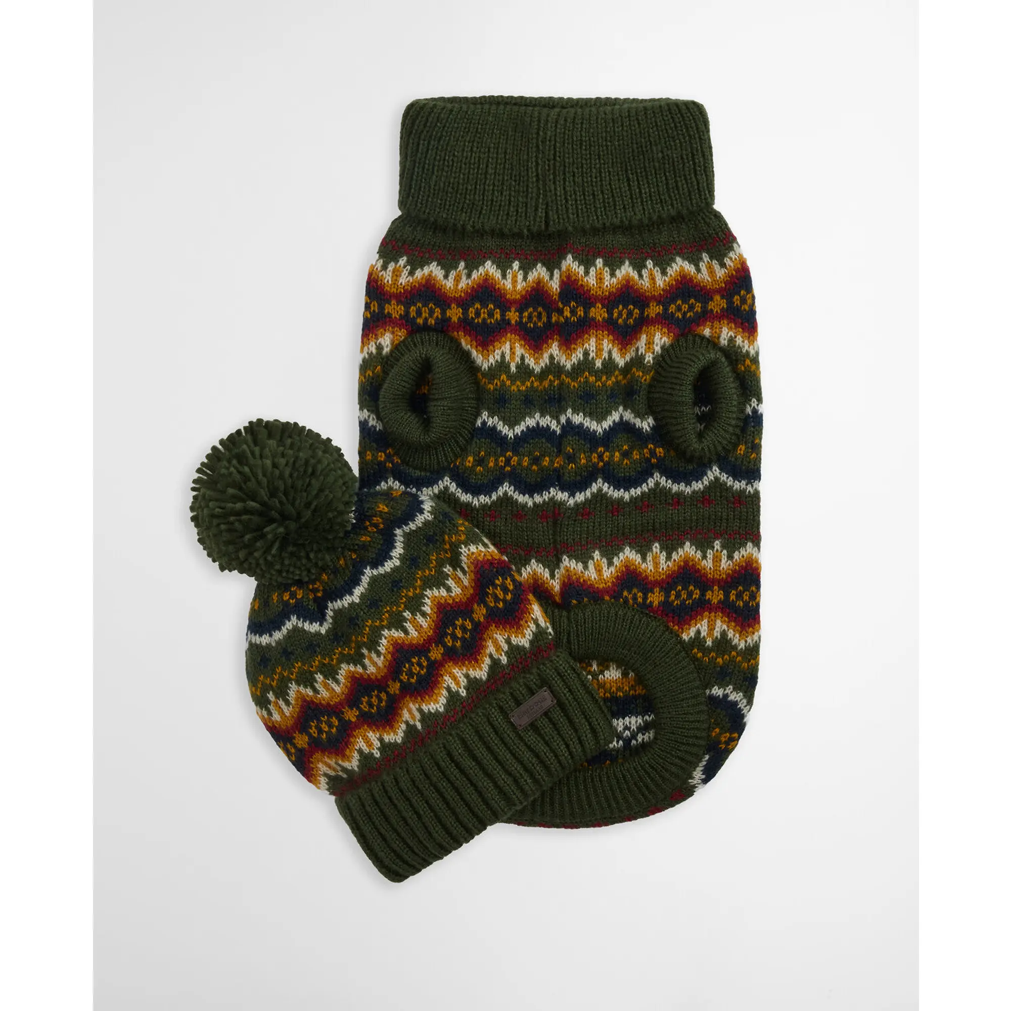 Product image 3 of 8 of Barbour Case Fair Isle Dog Gift Set - Olive
