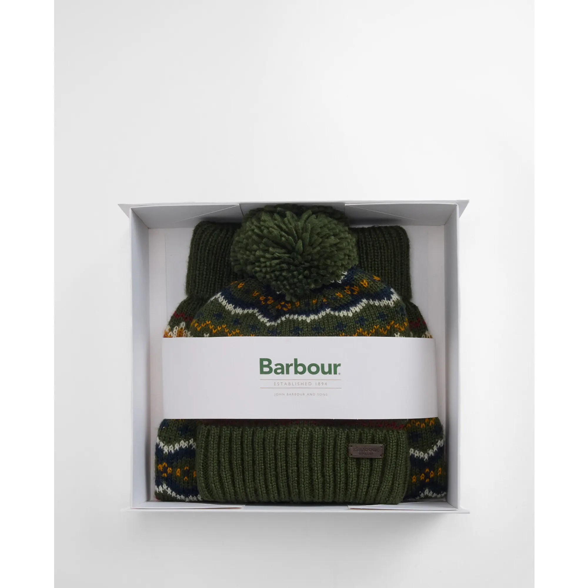 Product image 8 of 8 of Barbour Case Fair Isle Dog Gift Set - Olive