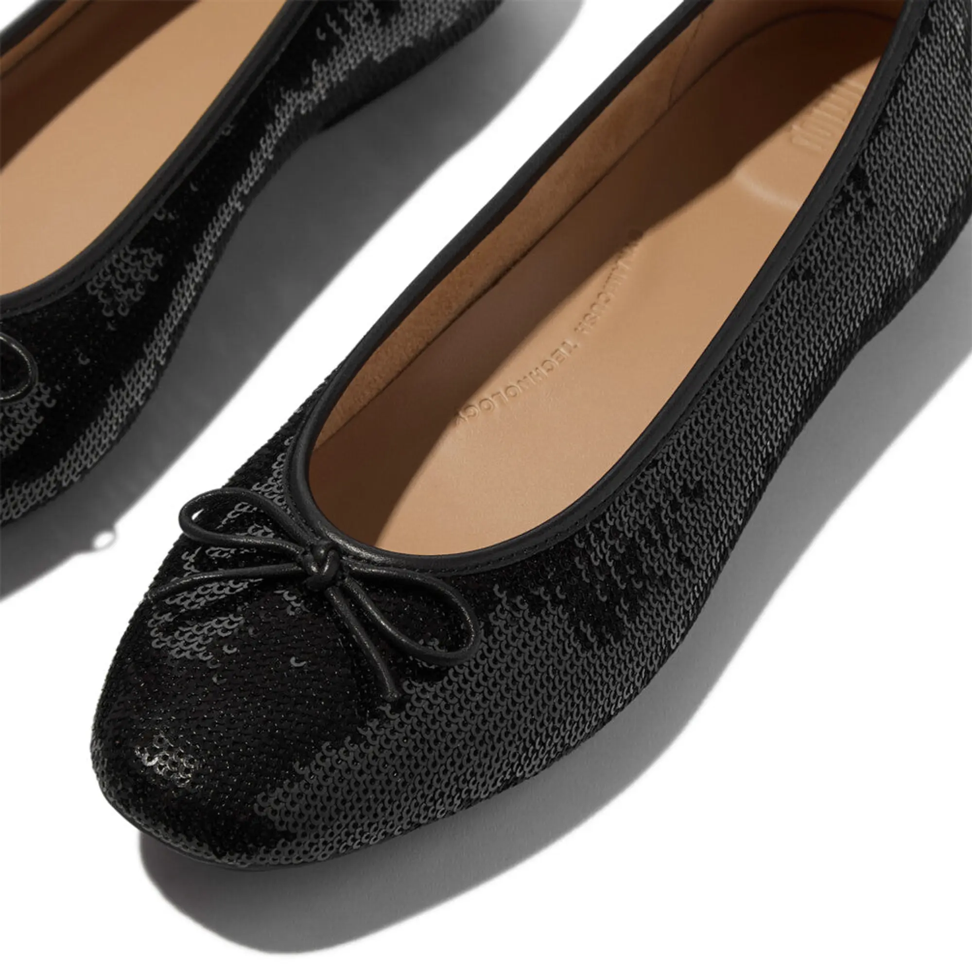 Product image 3 of 6 of FitFlop Women's DELICATO Bow Sequin Ballet Flats - Black