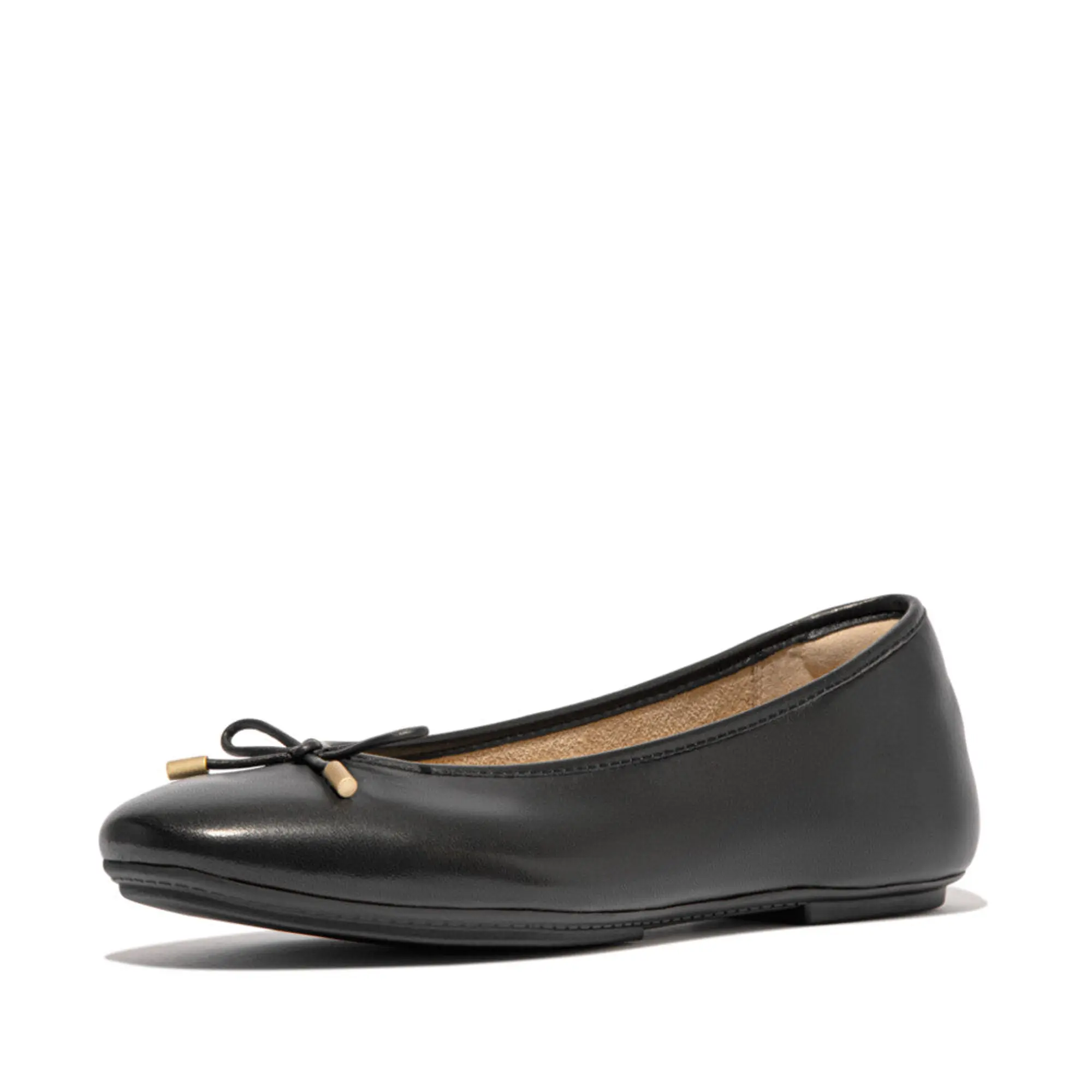 Product image 5 of 10 of FitFlop Women's DELICATO Bow Soft Leather Ballet Flats - Black