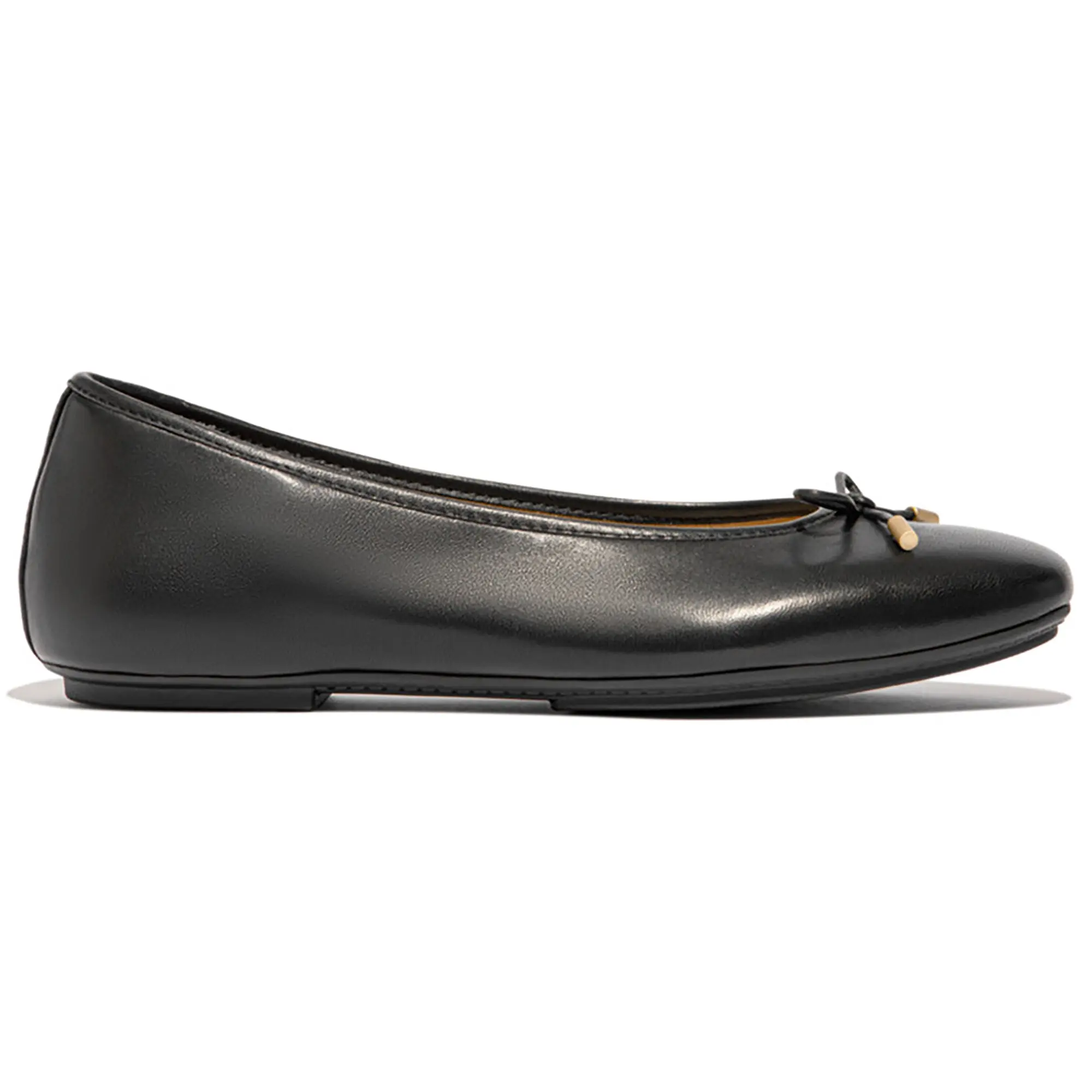 Product image 1 of 10 of FitFlop Women's DELICATO Bow Soft Leather Ballet Flats - Black