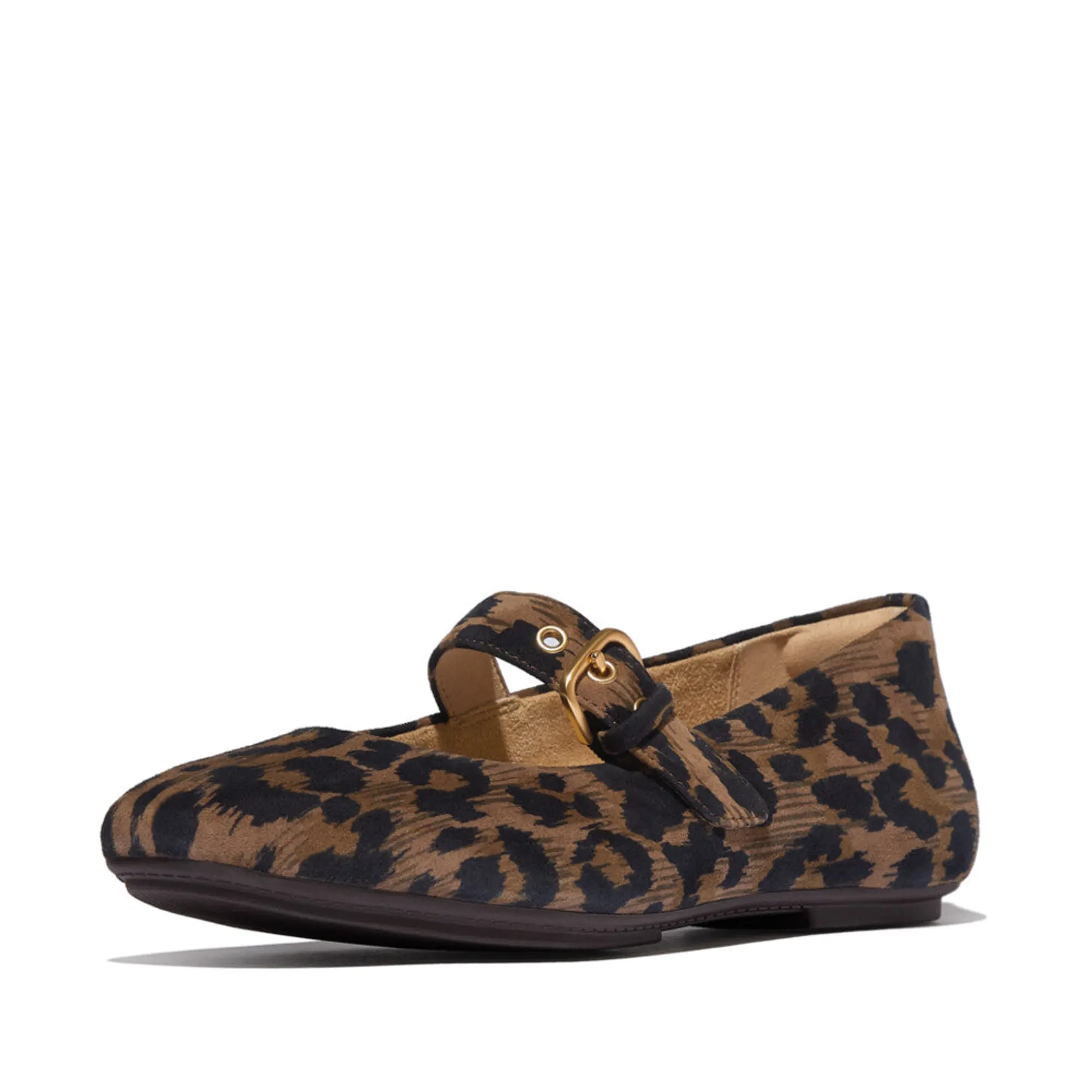 Product image 5 of 13 of FitFlop Women's DELICATO Leopard Suede Mary Janes - Chocolate Mix