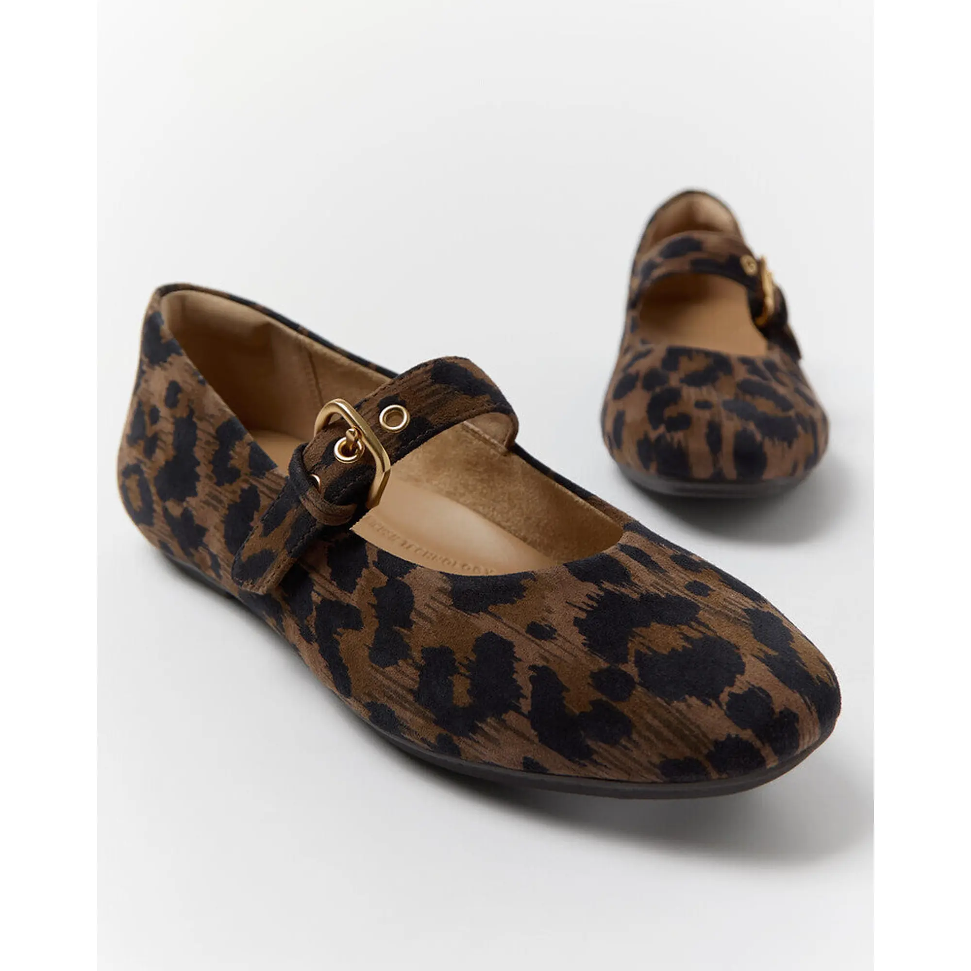 Product image 7 of 13 of FitFlop Women's DELICATO Leopard Suede Mary Janes - Chocolate Mix
