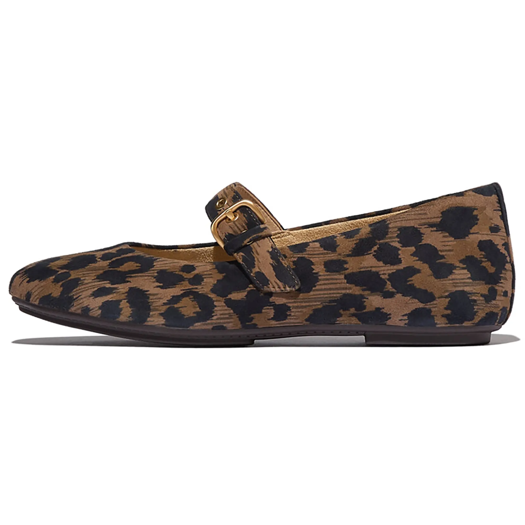 Product image 13 of 13 of FitFlop Women's DELICATO Leopard Suede Mary Janes - Chocolate Mix