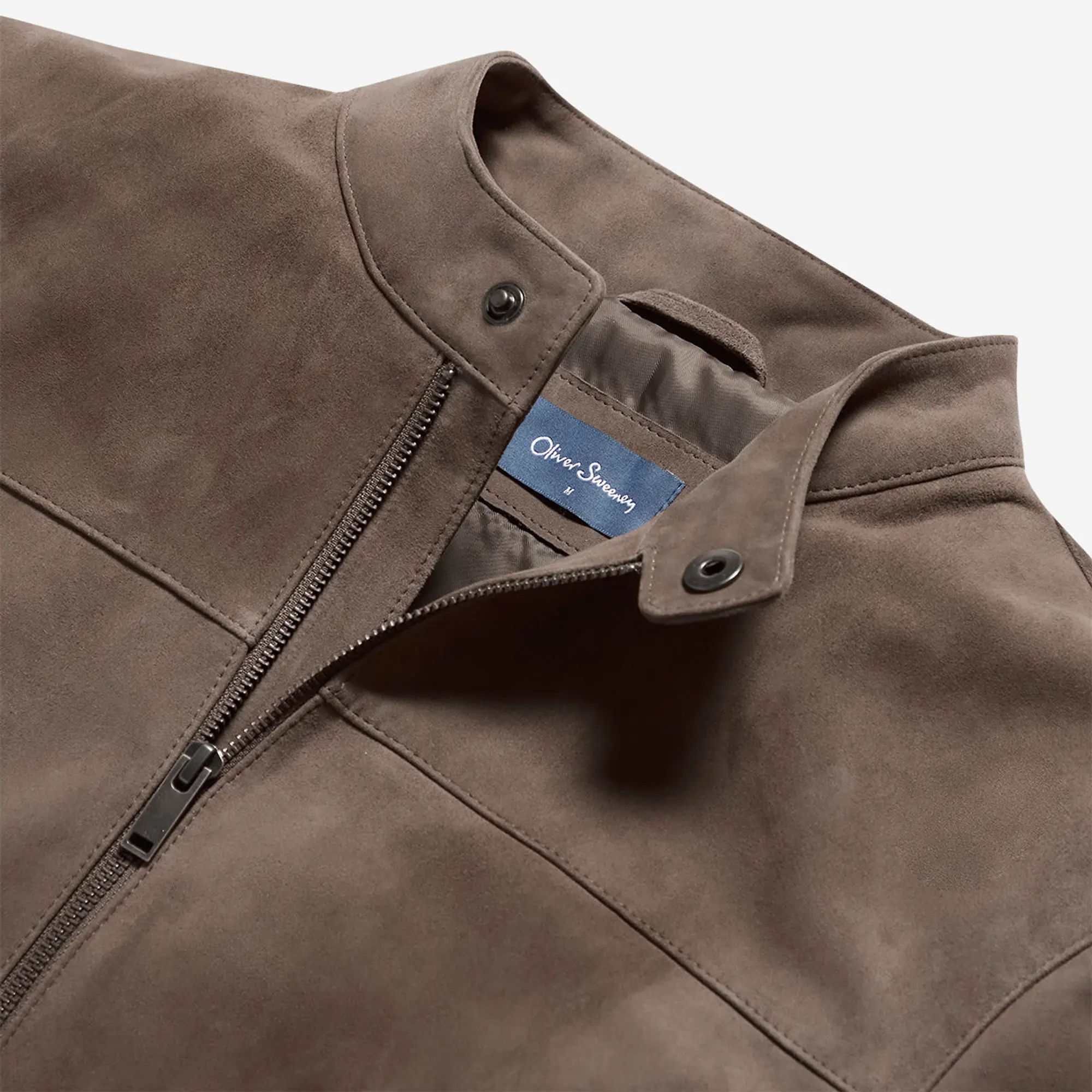 Product image 5 of 7 of Oliver Sweeney Men's Dimson Kid Suede Biker Jacket - Truffle