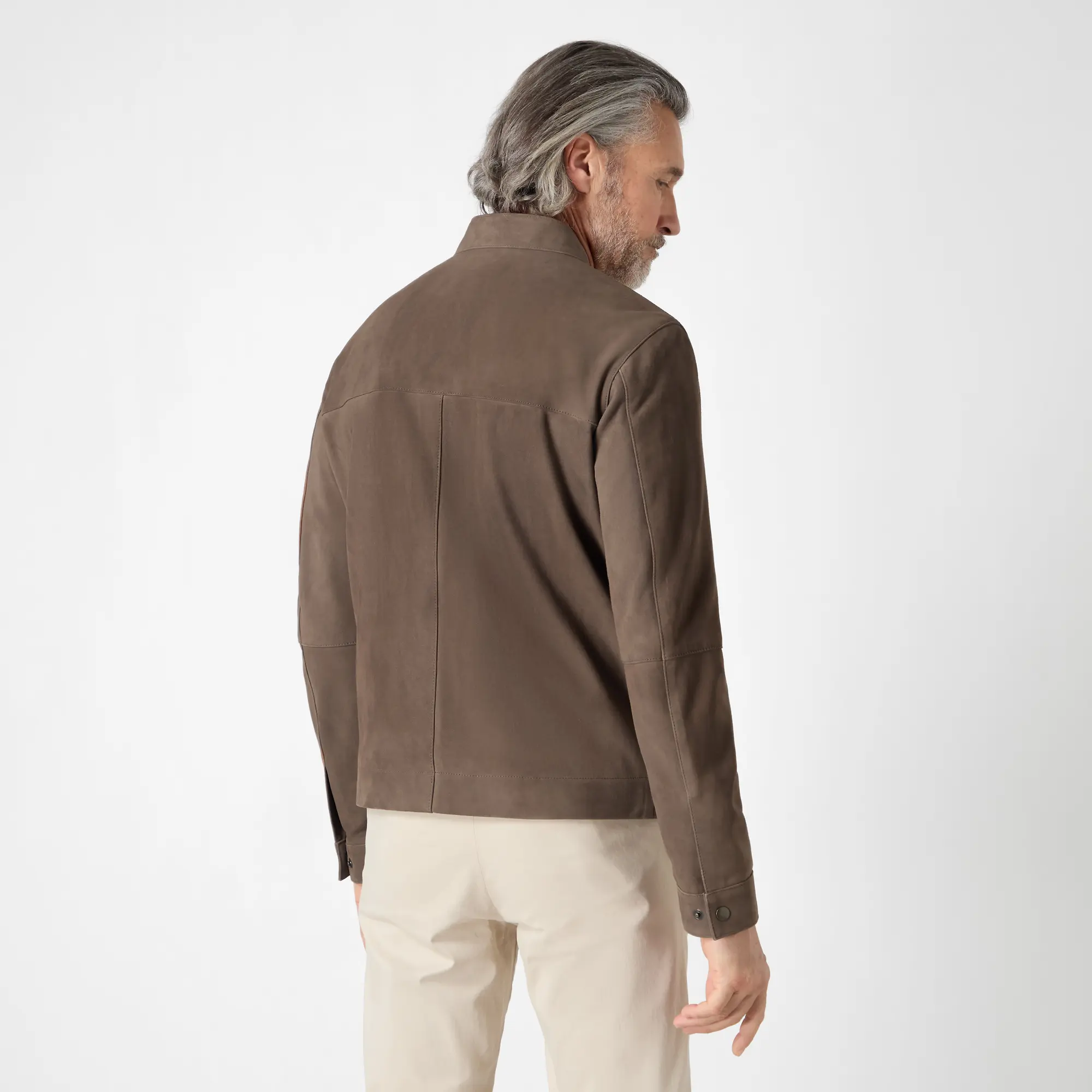 Product image 3 of 7 of Oliver Sweeney Men's Dimson Kid Suede Biker Jacket - Truffle