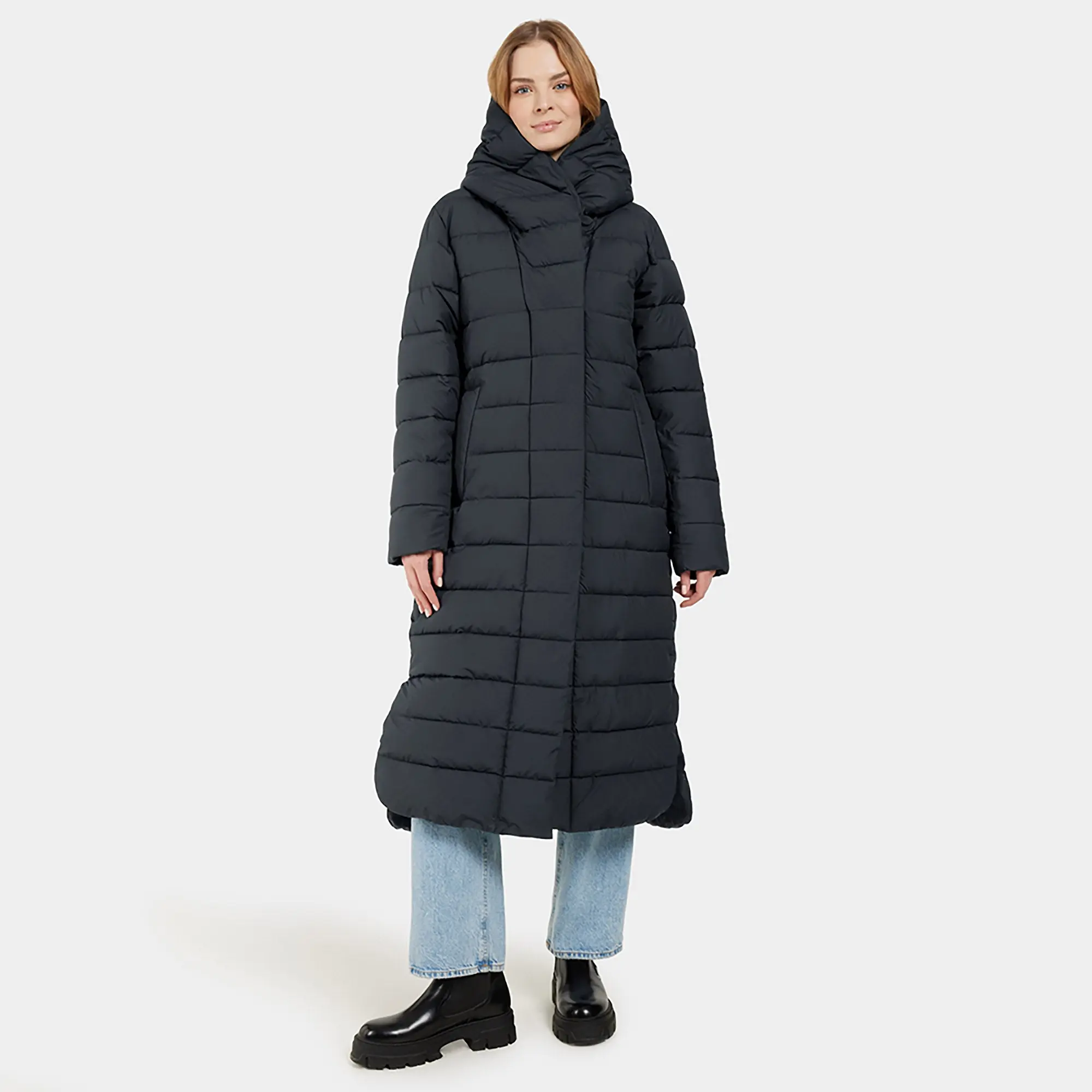 Product image 3 of 9 of Didriksons Women's Stella Long Parka - Dark Night Blue