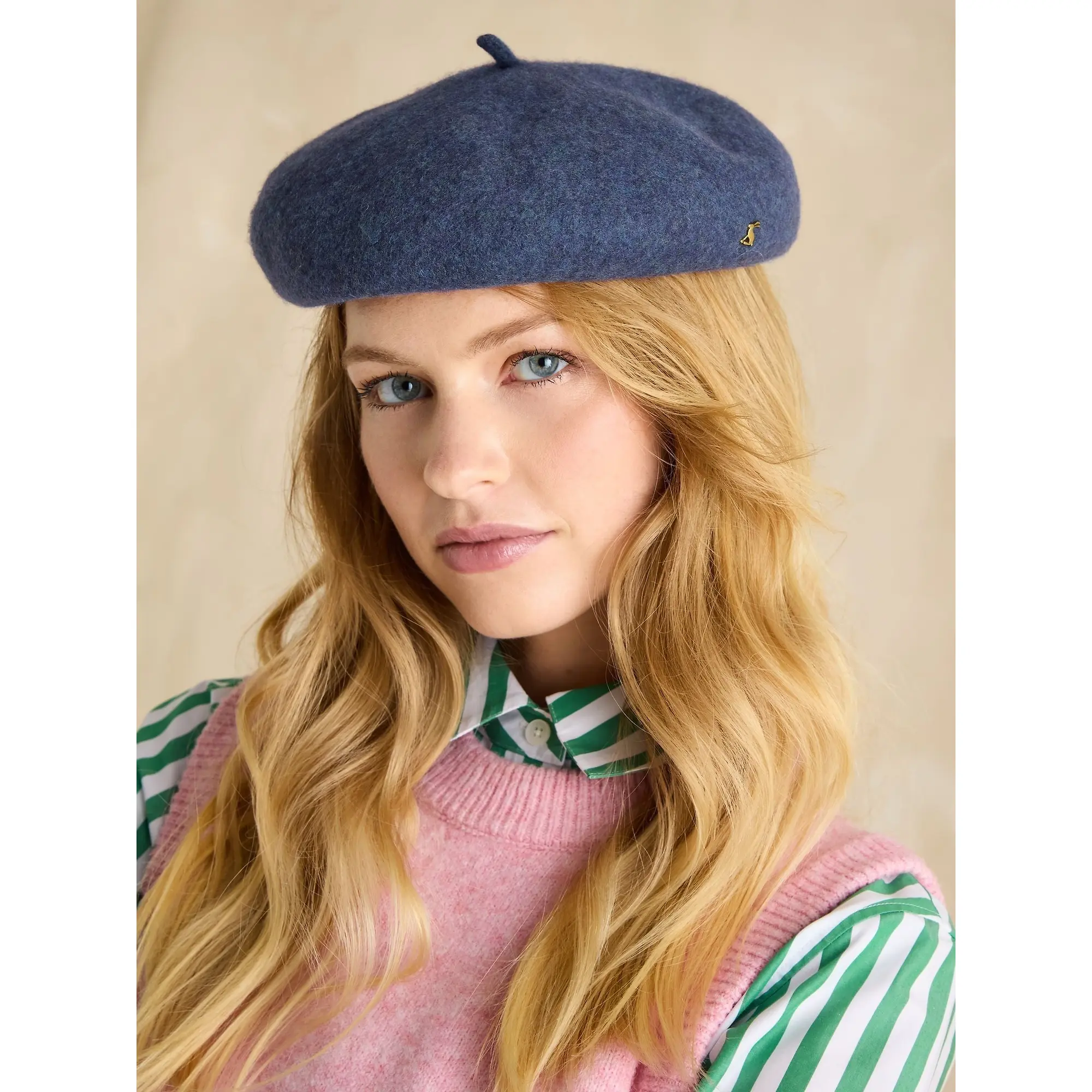 Product image 3 of 3 of Joules Women's Amelie Adjustable Wool Beret Hat - Navy