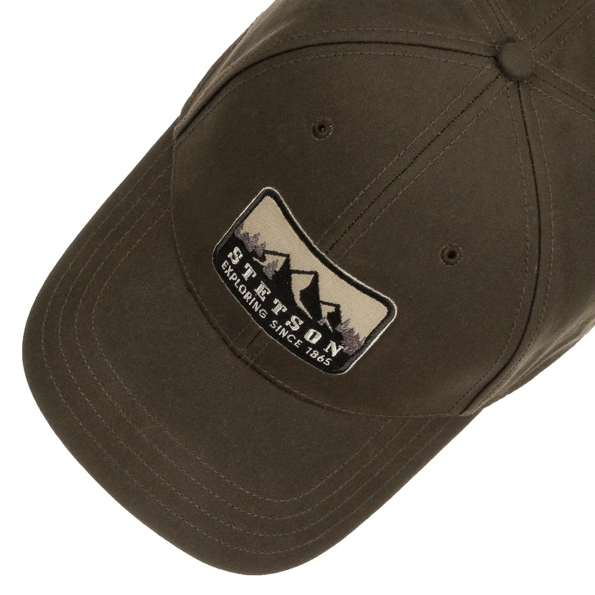 Product image 2 of 5 of Stetson Exploring Since 1865 Waxed Cotton Baseball Cap - Dark Brown