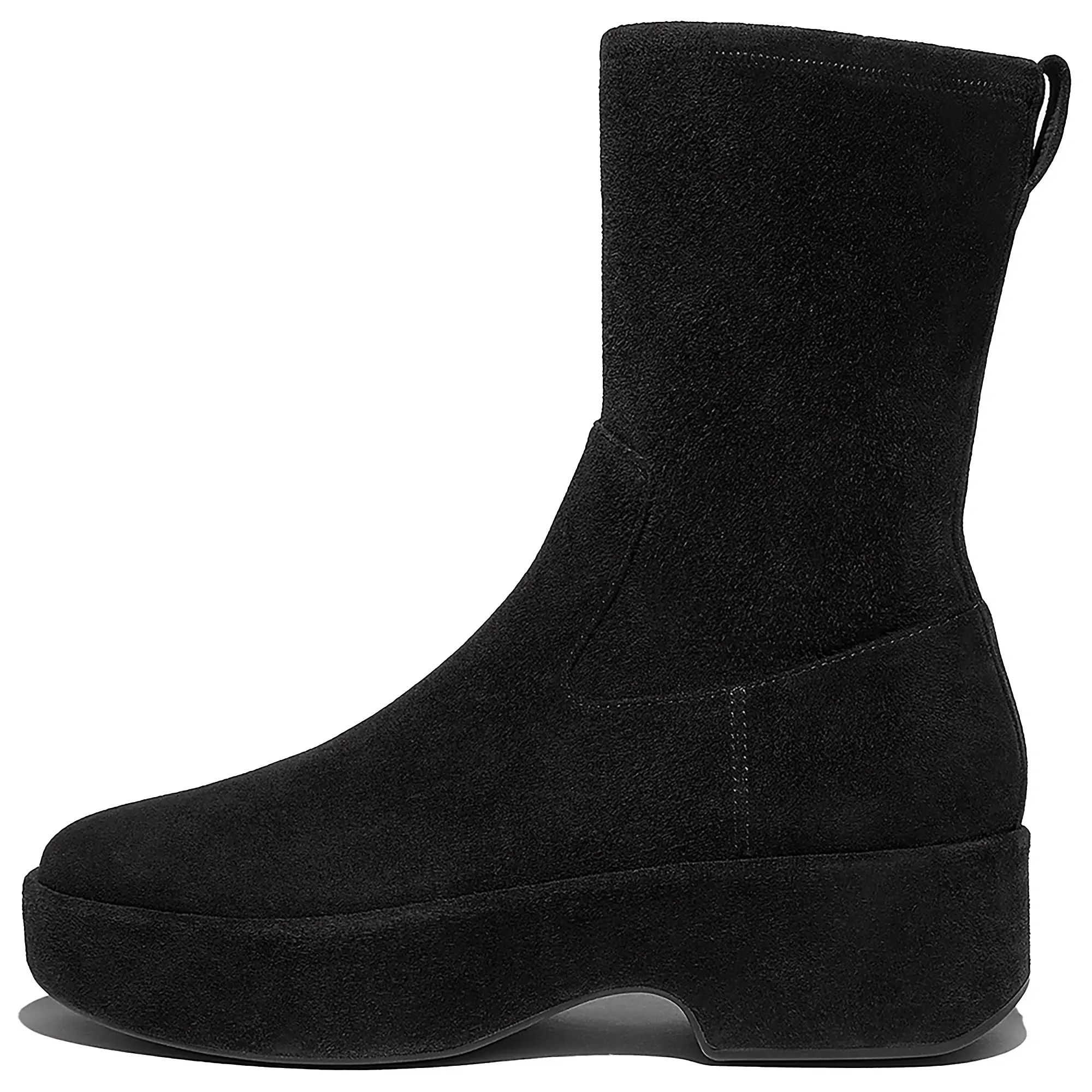 Product image 6 of 6 of FitFlop Women's F-LUMA Stretch Suede Demi-Wedge Mid-Calf Boots - All Black