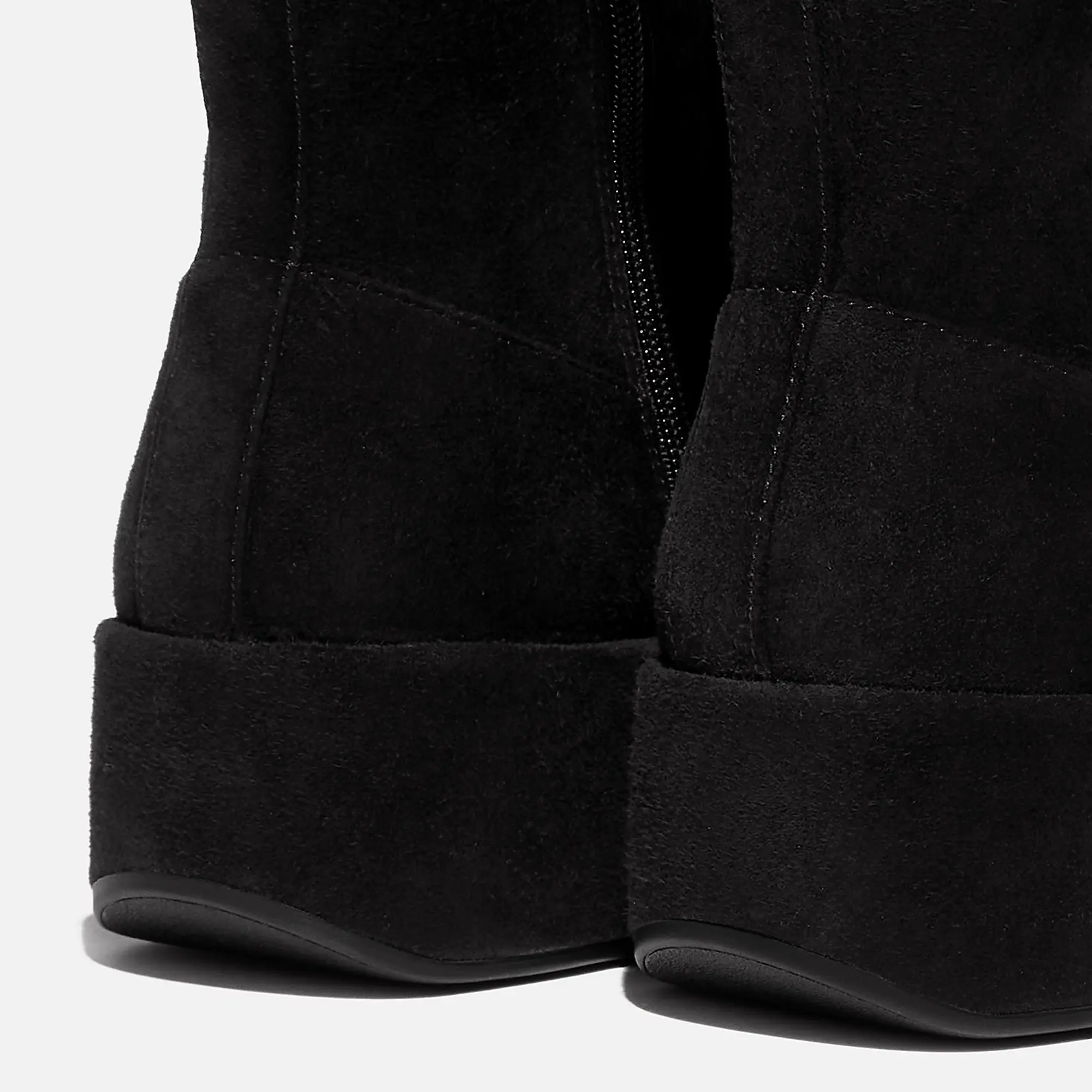 Product image 3 of 6 of FitFlop Women's F-LUMA Stretch Suede Demi-Wedge Mid-Calf Boots - All Black