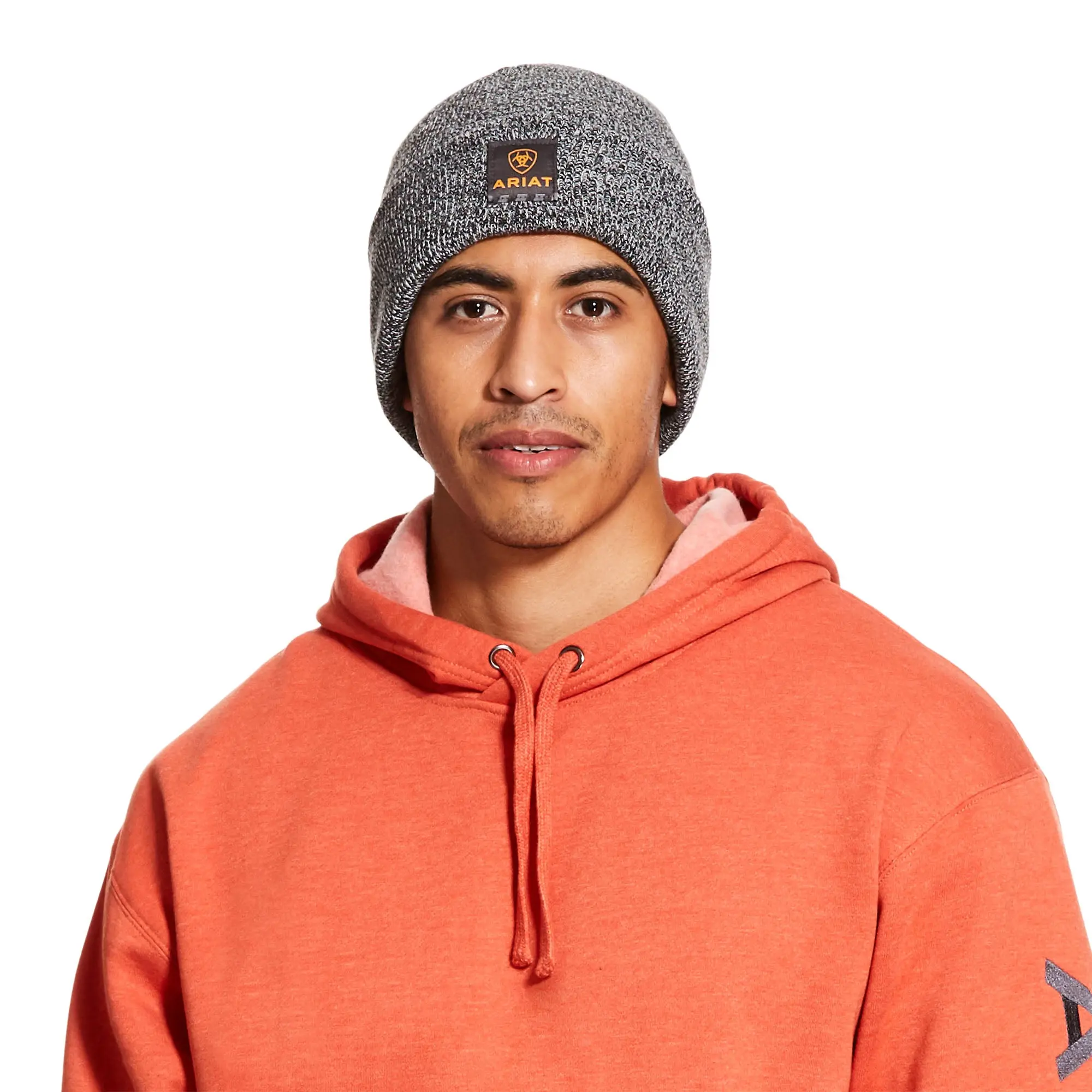 Product image 1 of 1 of Ariat Men's Rebar Watch Cap Beanie - Black/White Heather
