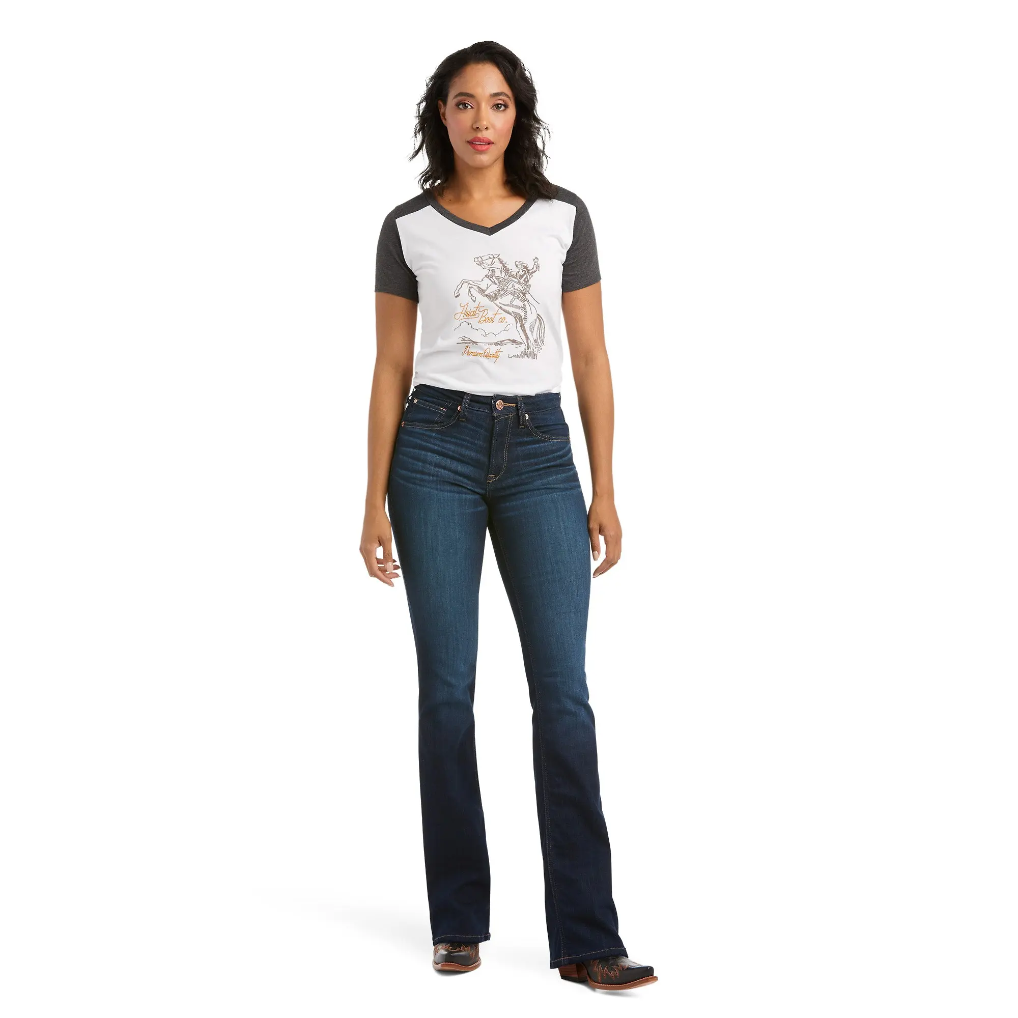 Product image 3 of 6 of Ariat Women's R.E.A.L. High Rise Ballary Boot Cut Jeans - Pennsylvania