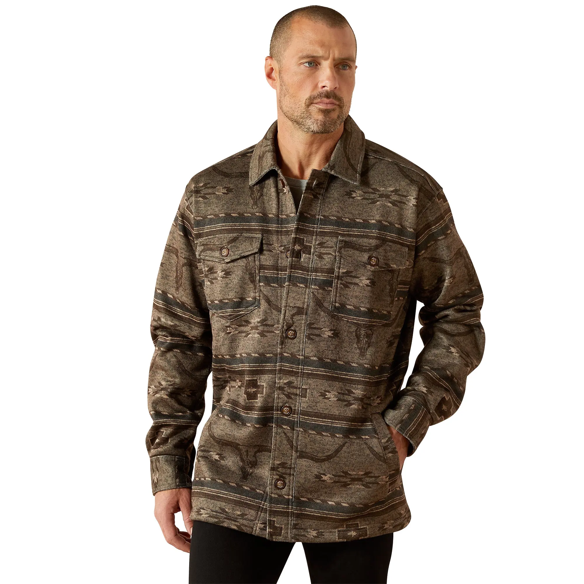 Product image 1 of 5 of Ariat Men's Caldwell Printed Shirt Jacket - Beige