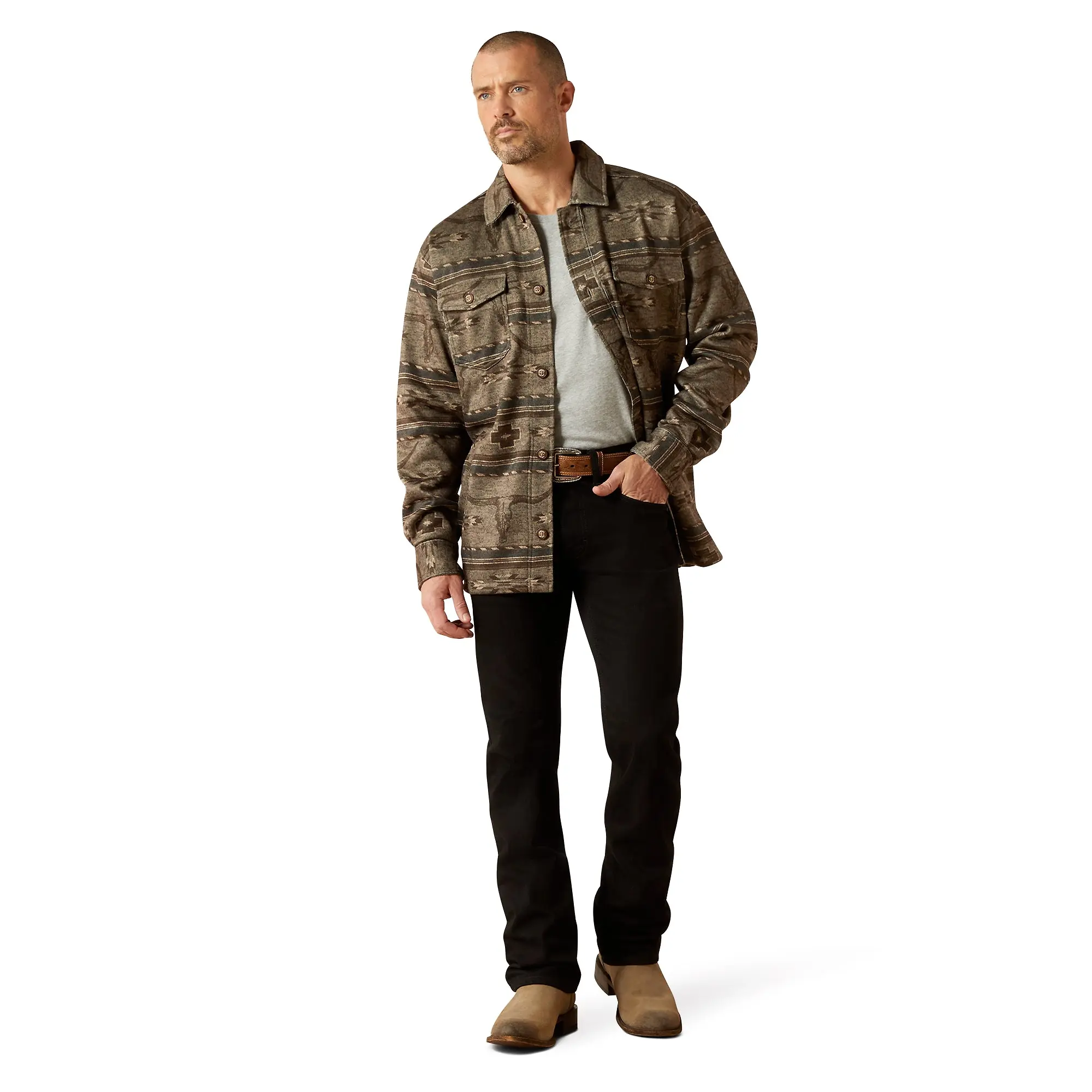 Product image 5 of 5 of Ariat Men's Caldwell Printed Shirt Jacket - Beige