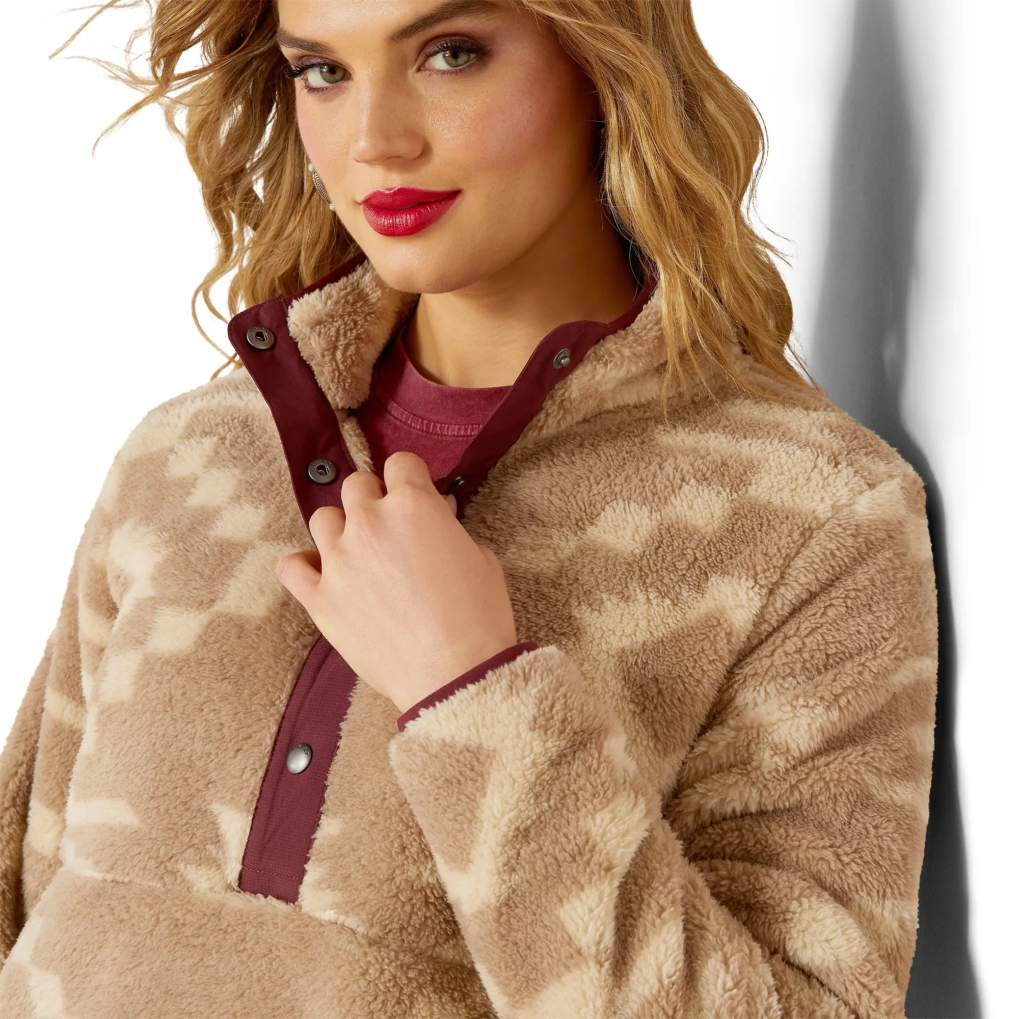 Product image 3 of 7 of Ariat Women's Berber Snap Front Sweatshirt - Lone Ridge Print
