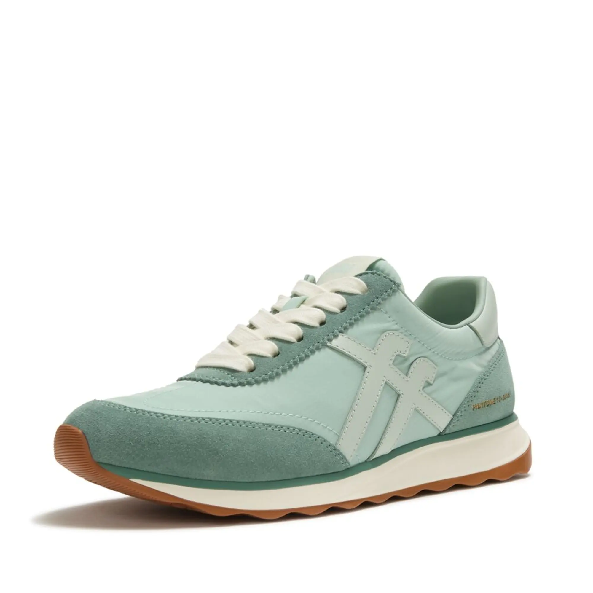 Product image 6 of 11 of FitFlop x Pantone Women's Retro-Q Suede Trainers - Frosty Green