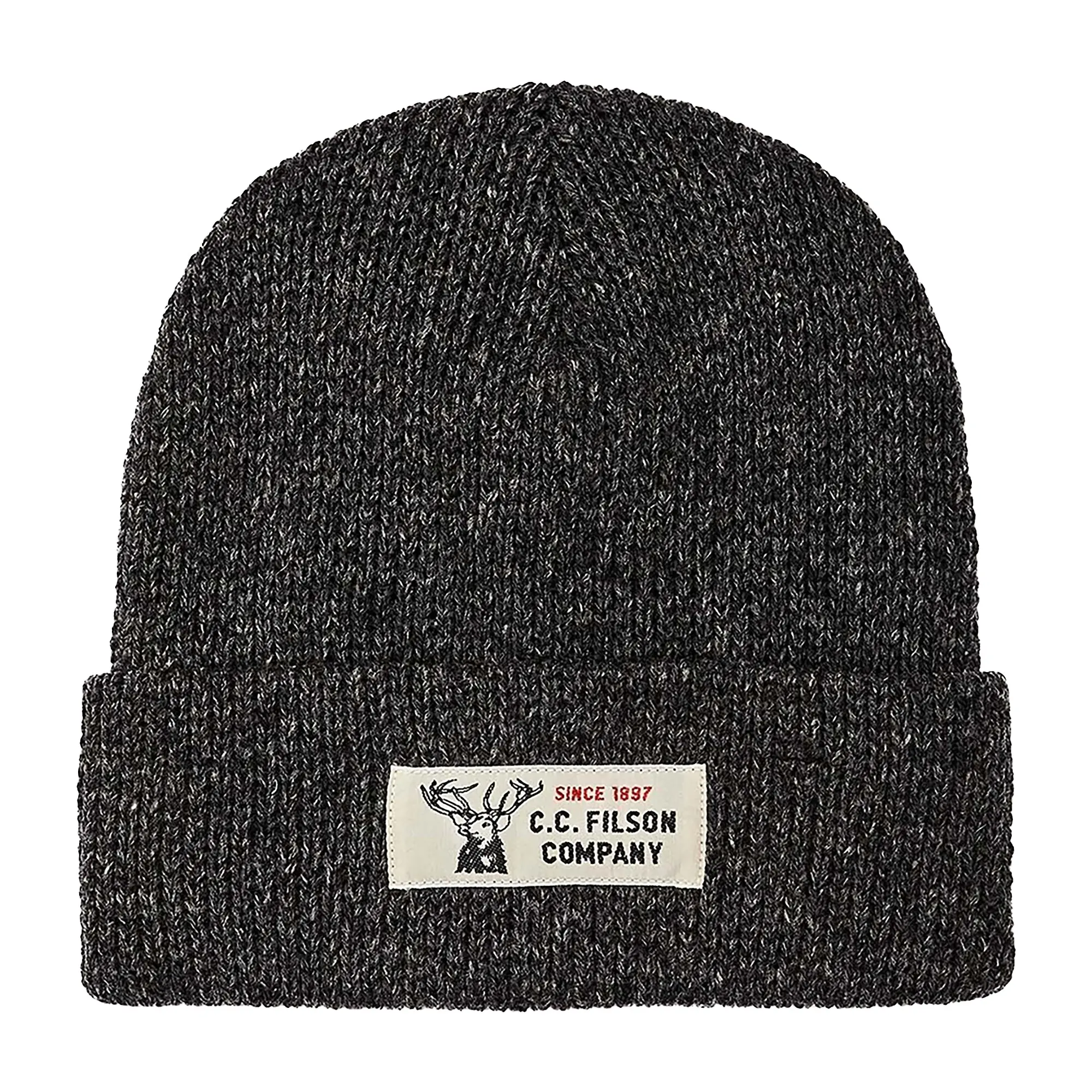Product image 1 of 3 of Filson Lined Ragg Wool Beanie Hat - Charcoal Black