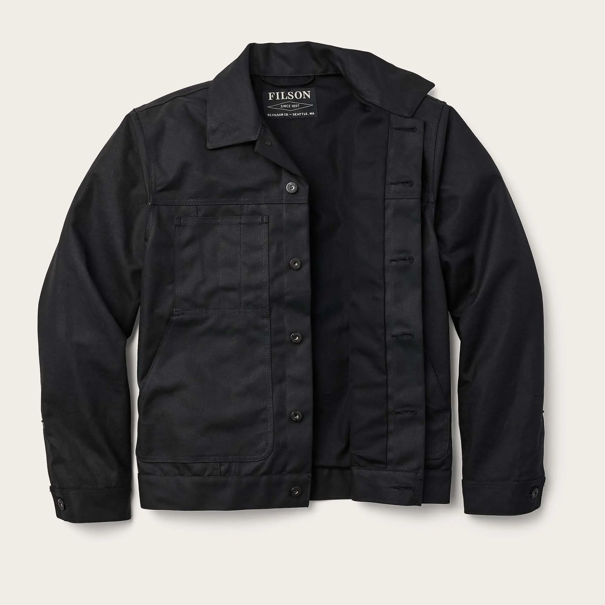 Product image 5 of 5 of Filson Men's Tin Cloth Short Lined Cruiser Jacket - Black