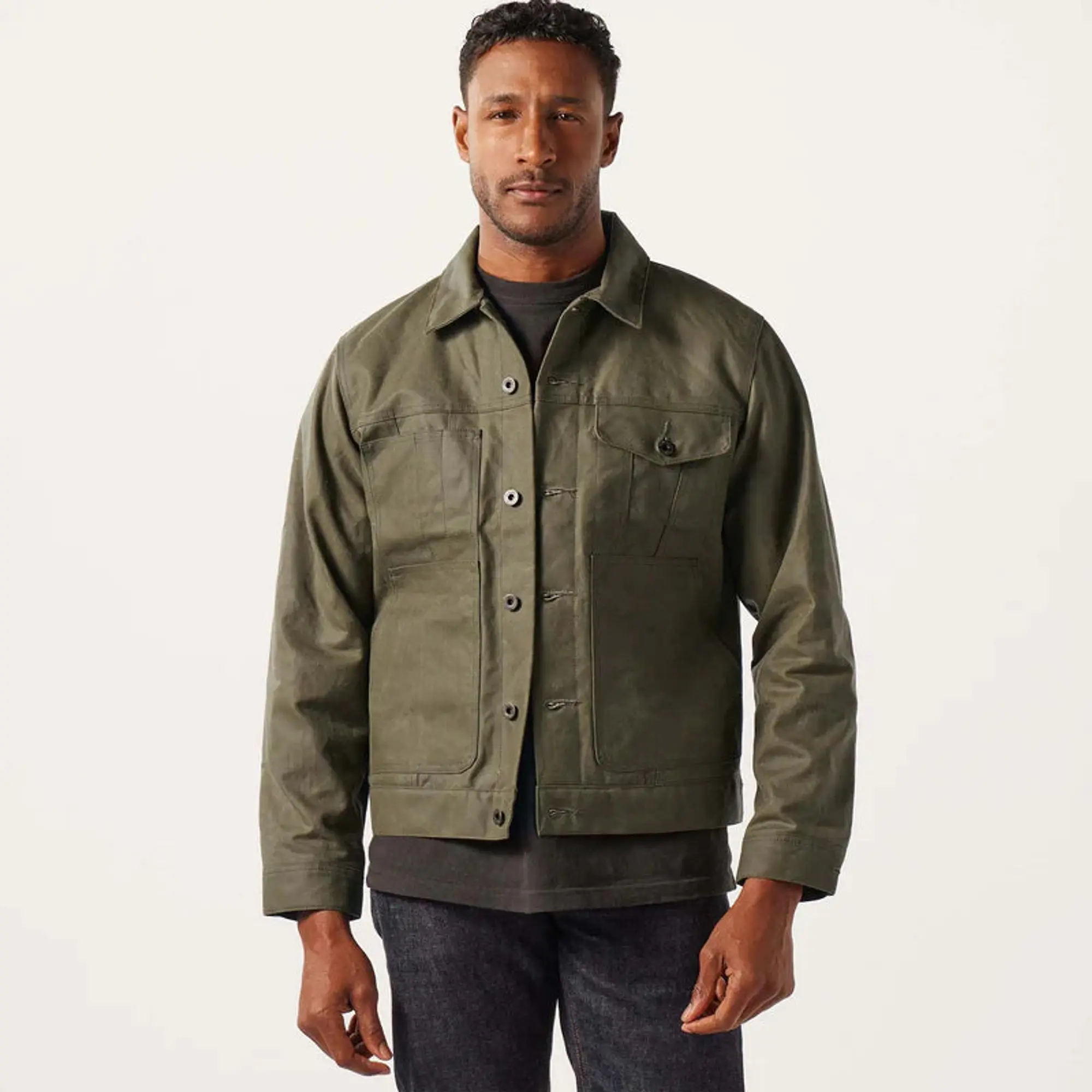 Product image 7 of 10 of Filson Tin Cloth Short Lined Cruiser Jacket - Military Green