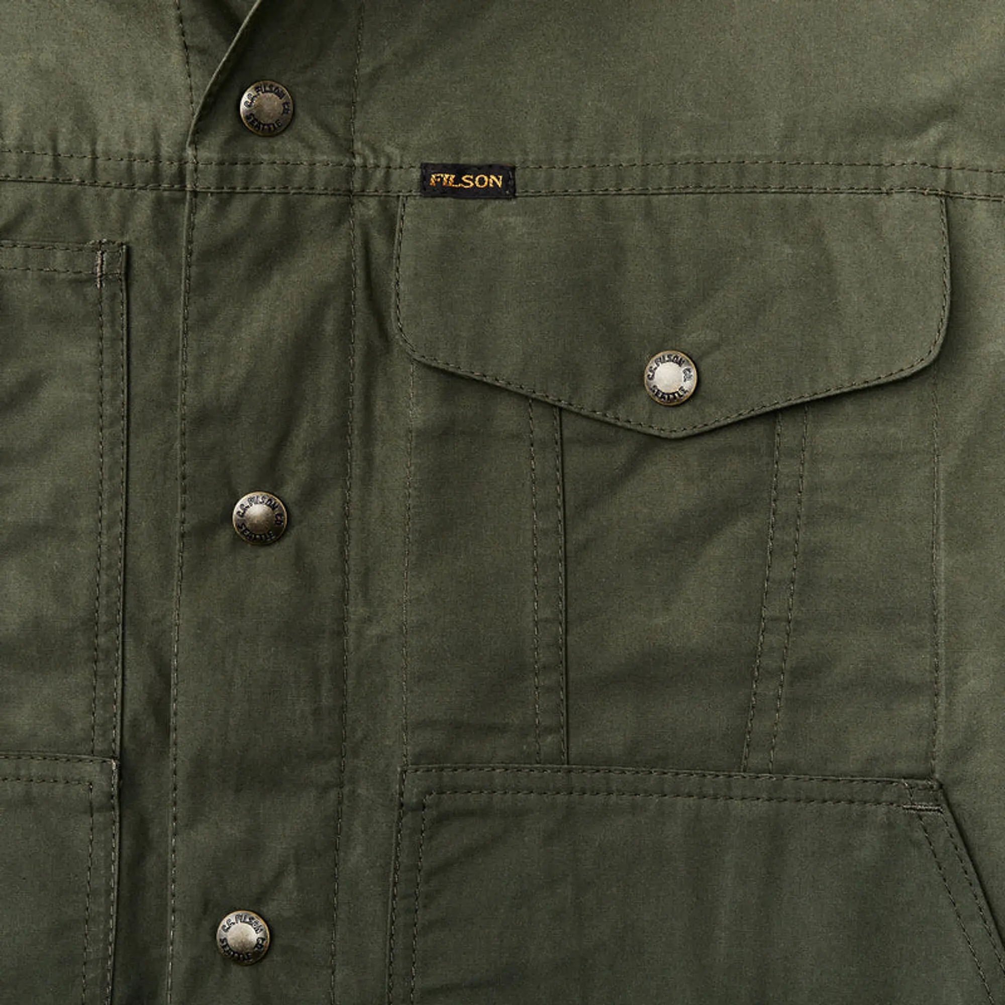 Product image 4 of 6 of Filson Men's Dry Wax Short Cruiser Jacket - Olive