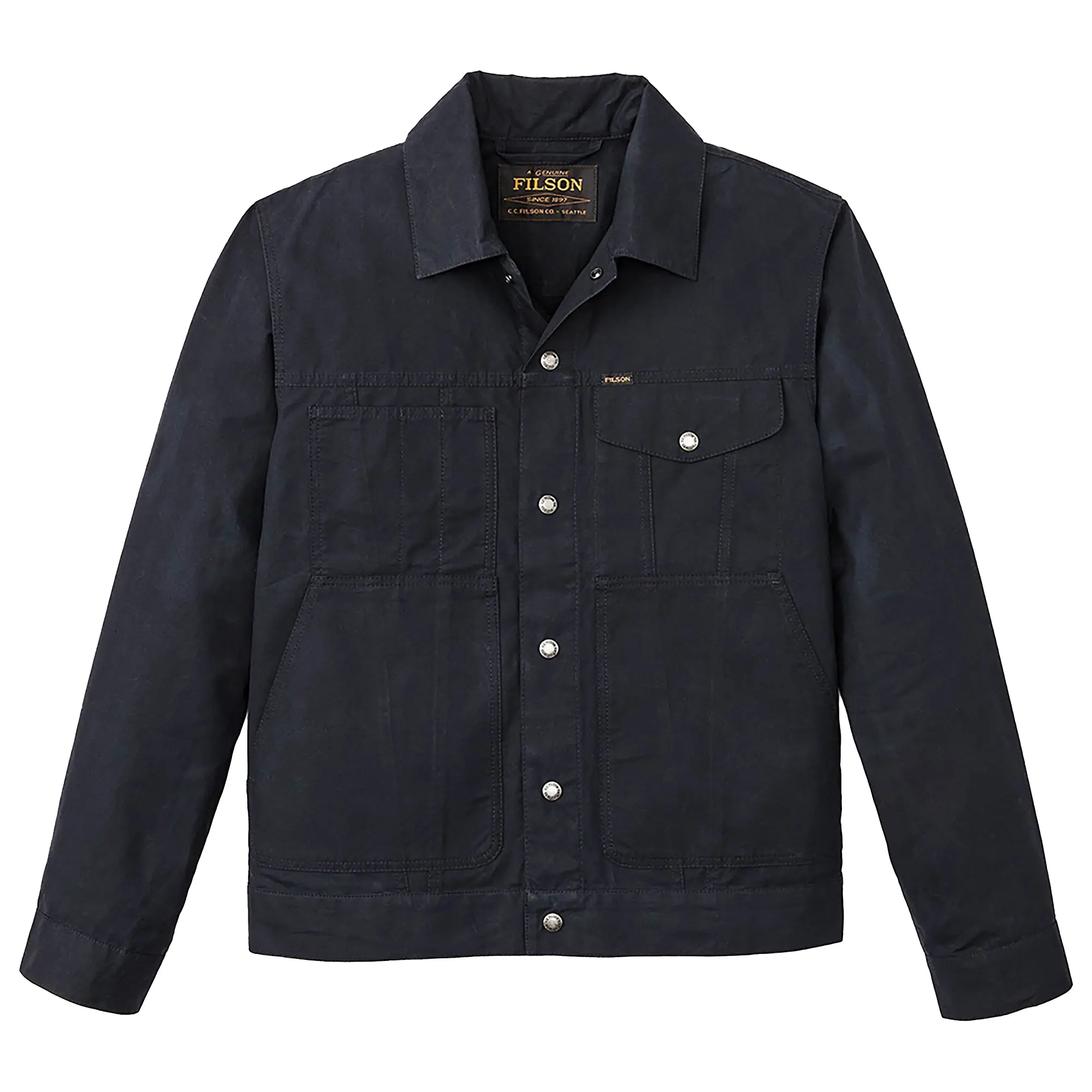 Product image 1 of 6 of Filson Men's Dry Wax Short Cruiser Jacket - Navy