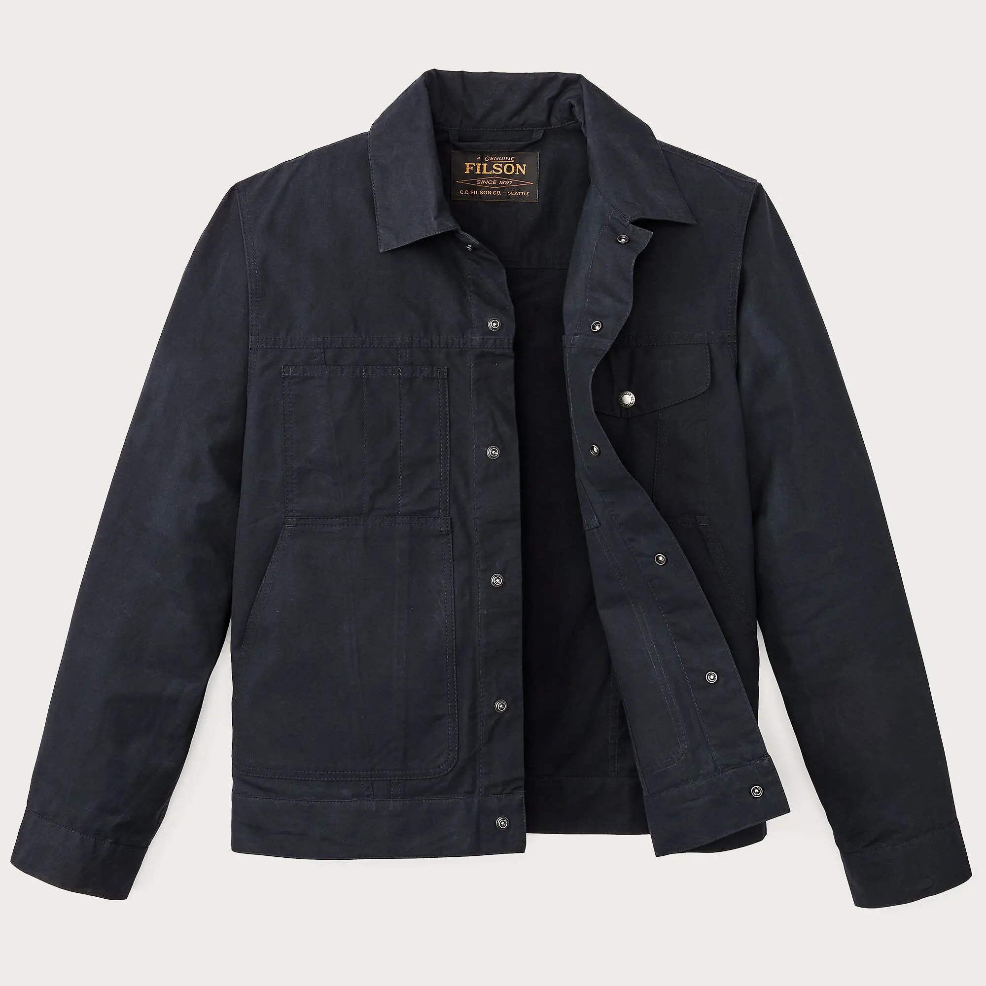 Product image 4 of 6 of Filson Men's Dry Wax Short Cruiser Jacket - Navy