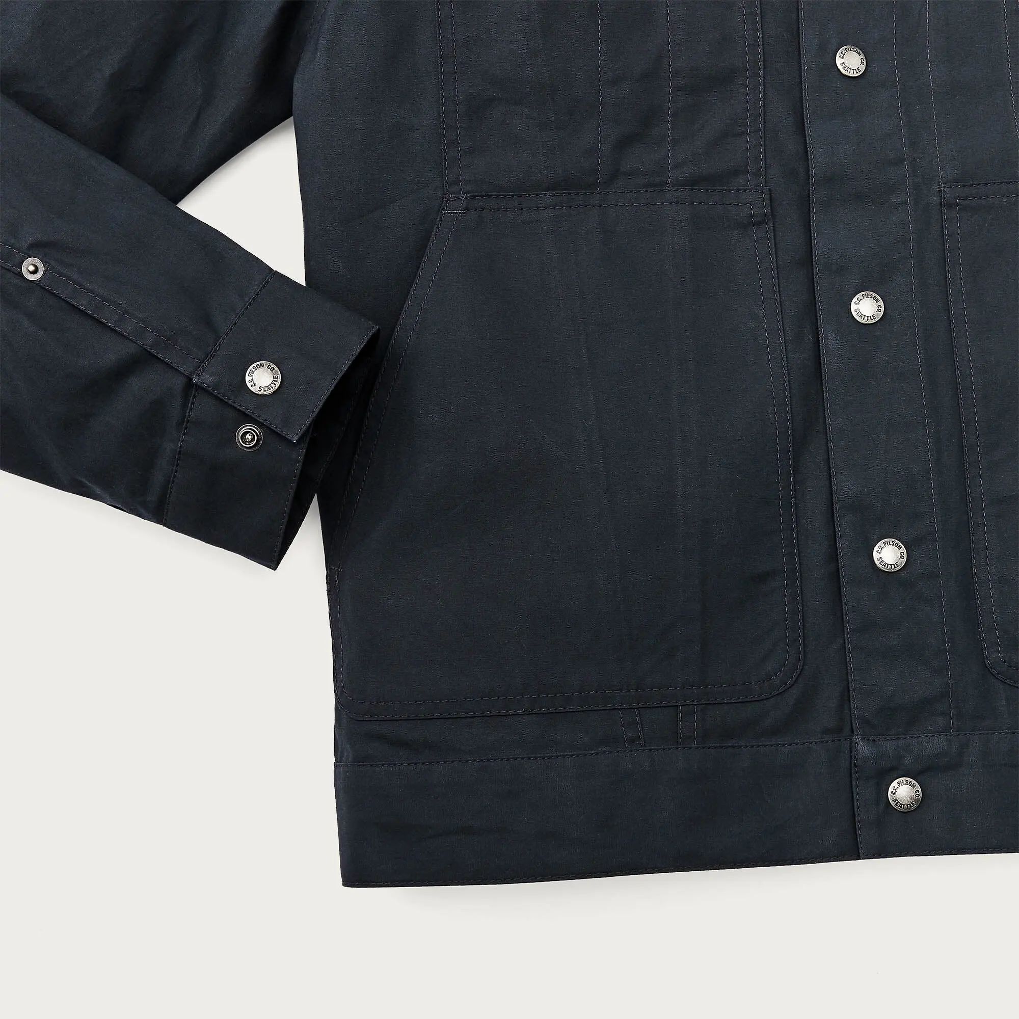 Product image 5 of 6 of Filson Men's Dry Wax Short Cruiser Jacket - Navy