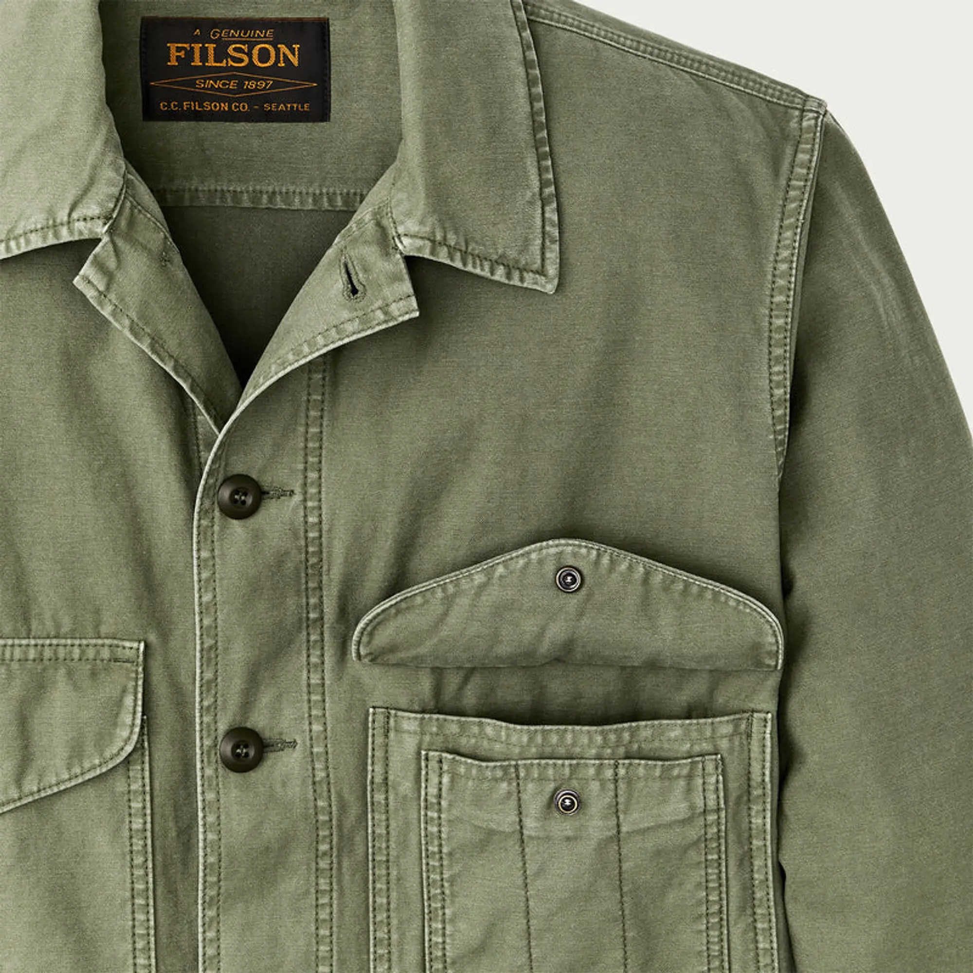 Product image 4 of 7 of Filson Cotton Reverse Sateen Field Cruiser Jacket - Washed Fatigue Green
