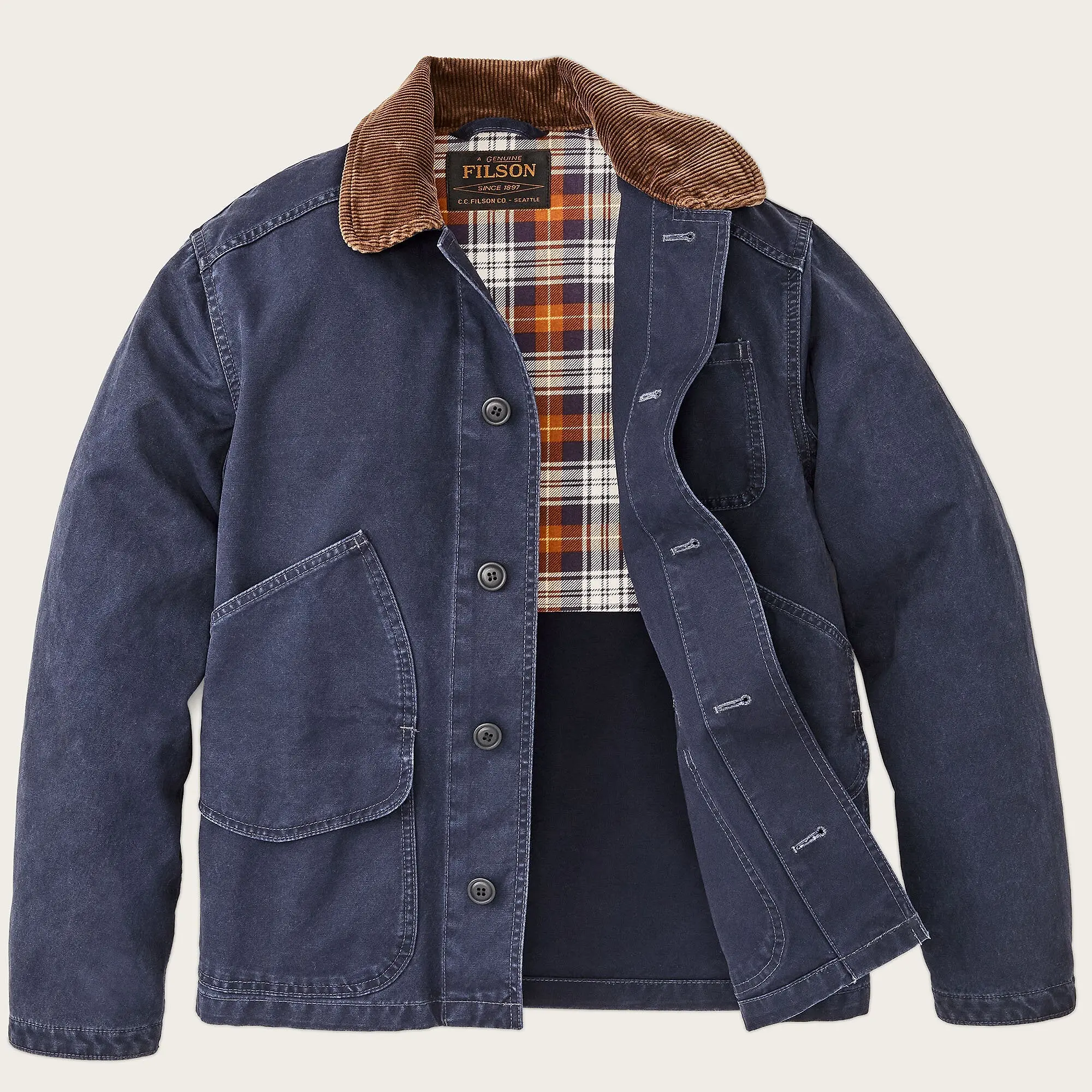 Product image 7 of 10 of Filson Men's Canvas Outfitter Jacket - Blue Mussel