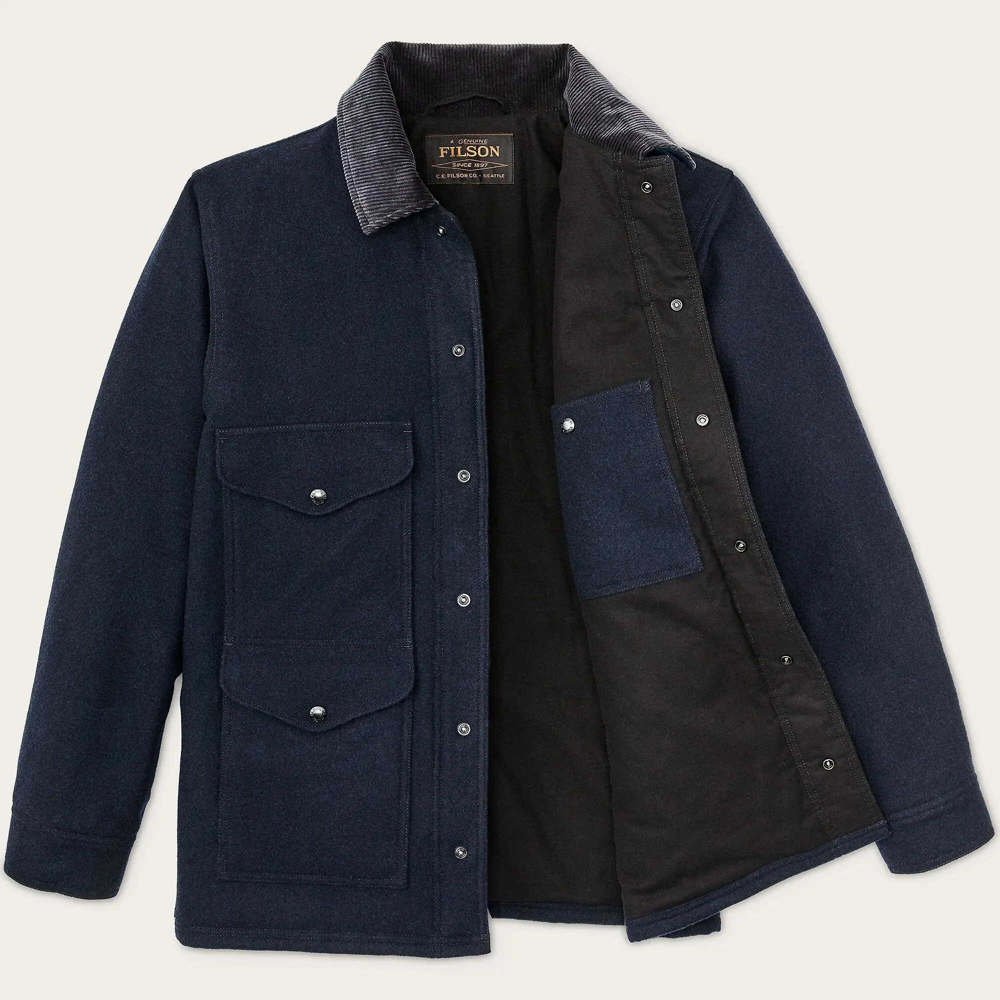 Product image 3 of 7 of Filson Men's Spokane Insulated Cruiser Mack Blend Jacket - Navy