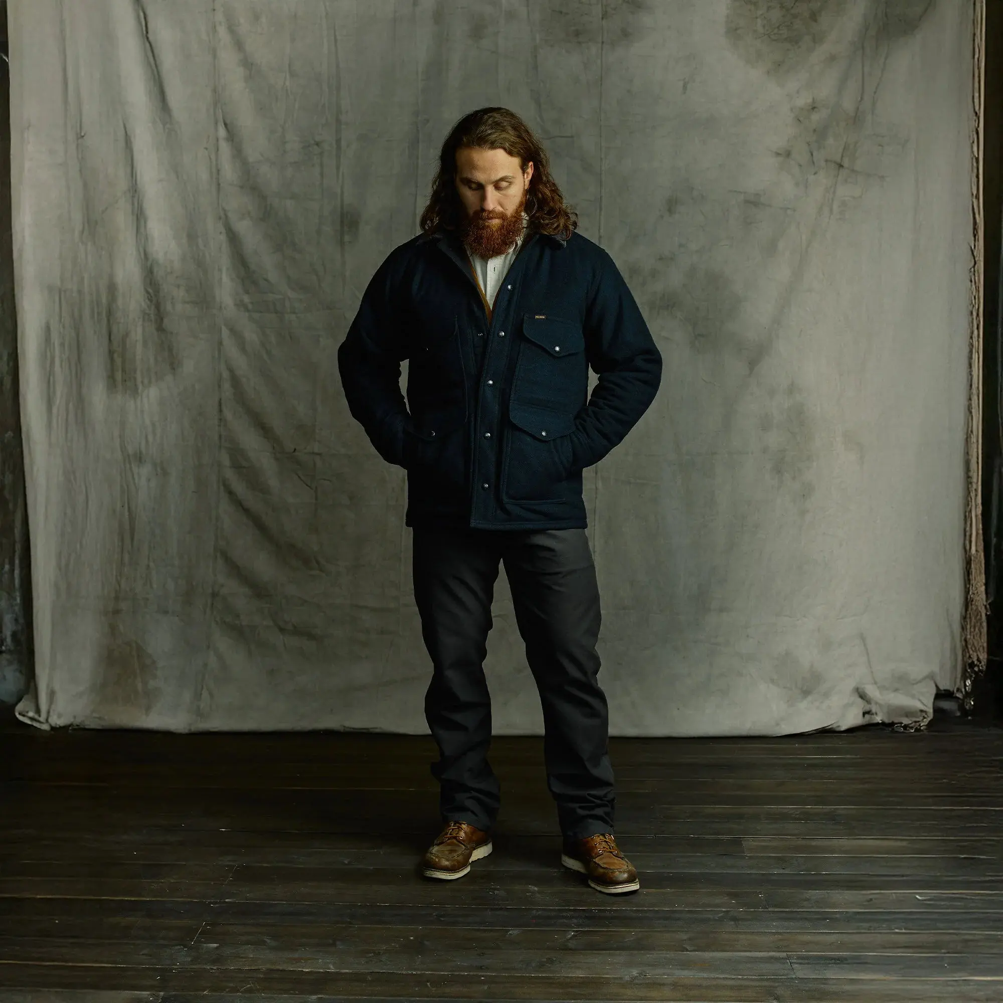 Product image 6 of 7 of Filson Men's Spokane Insulated Cruiser Mack Blend Jacket - Navy