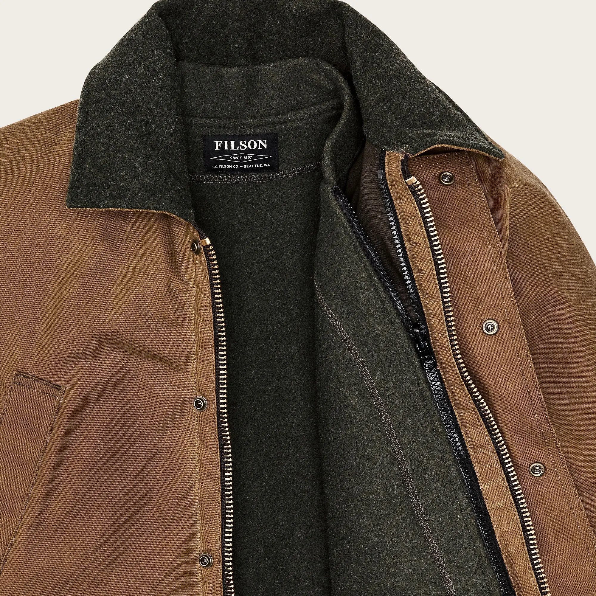 Product image 10 of 14 of Filson Men's Lined Tin Cloth Field Jacket - Dark Tan
