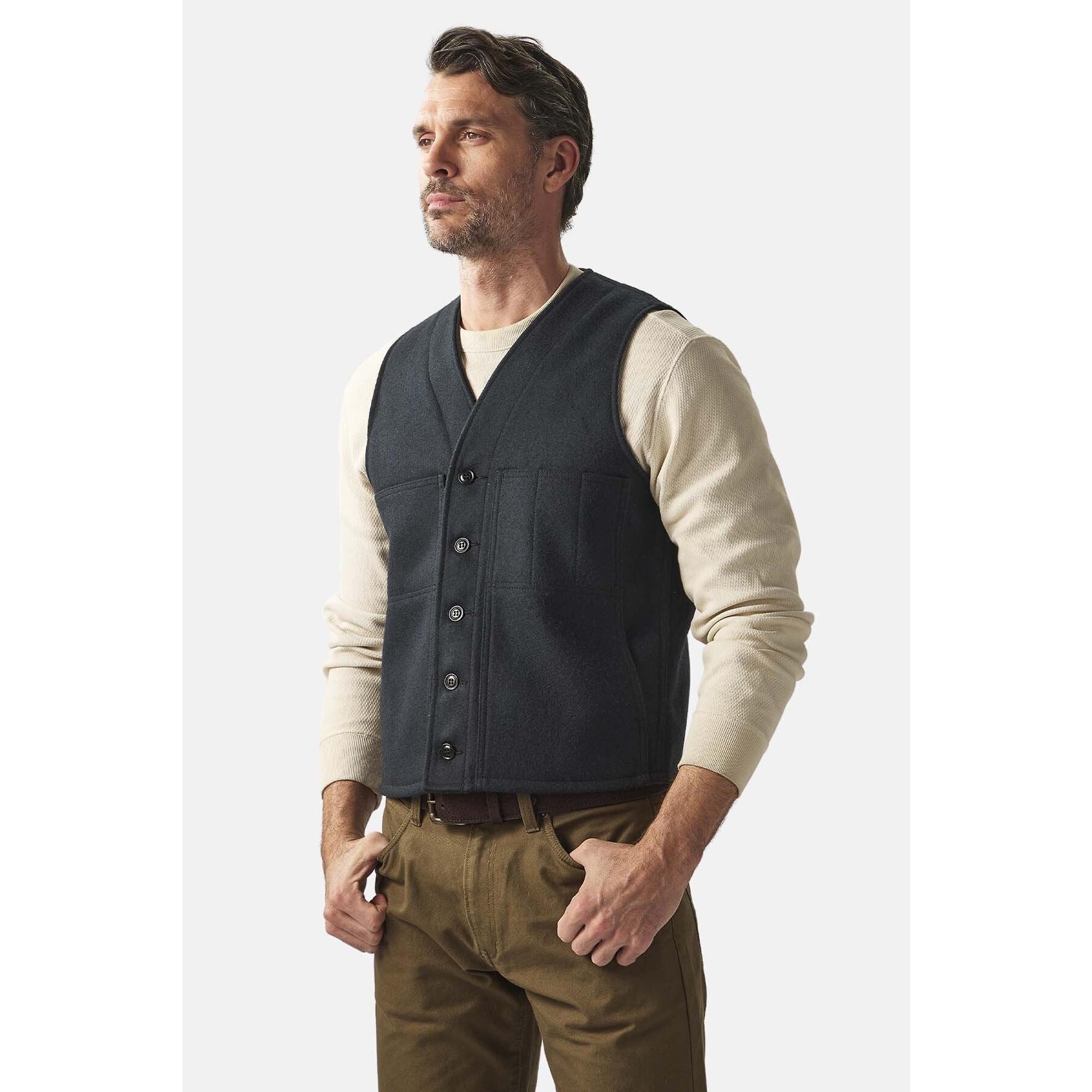 Filson Men's Mackinaw Wool Vest - Dark Navy | British Attire