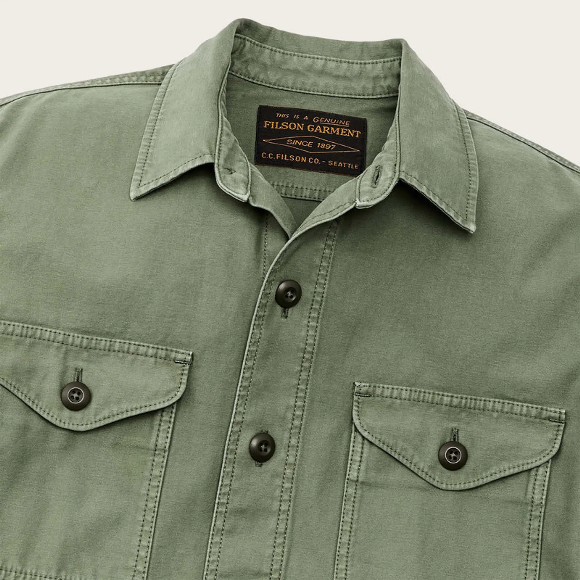 Product image 7 of 9 of Filson Men's Cotton Field Jac-Shirt - Washed Fatigue Green