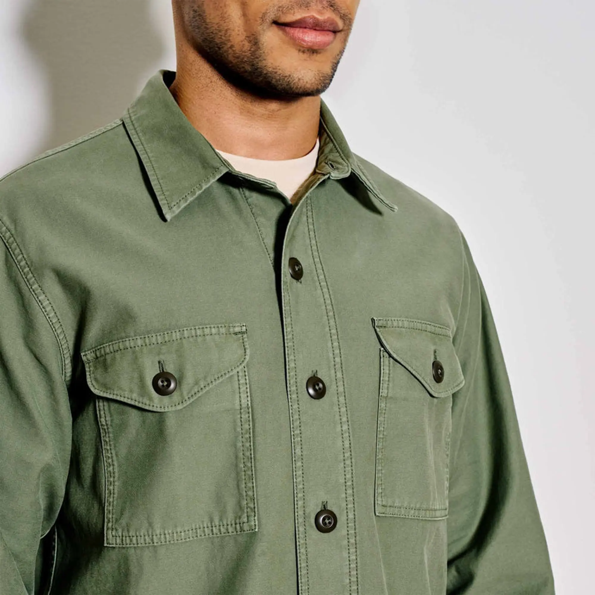 Product image 4 of 9 of Filson Men's Cotton Field Jac-Shirt - Washed Fatigue Green
