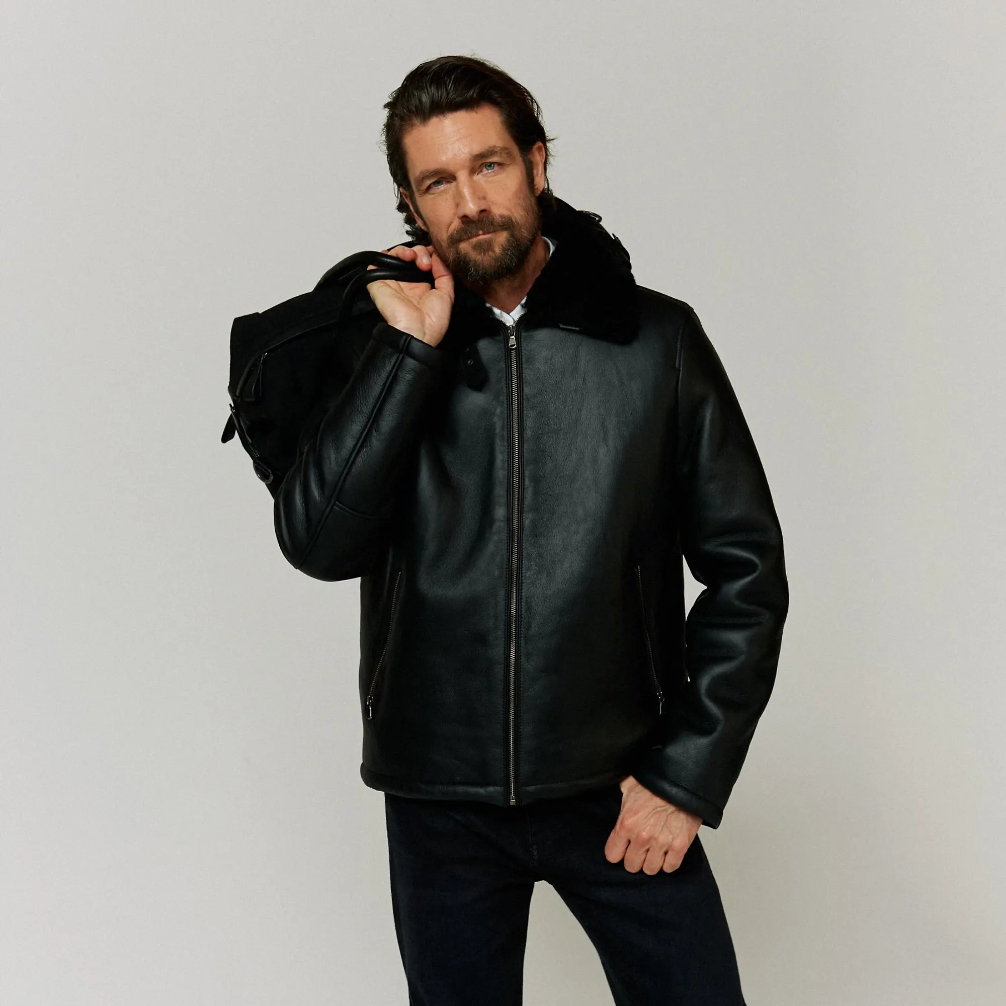 Product image 2 of 11 of Oliver Sweeney Men's Follakilla Double Faced Shearling Jacket - Black