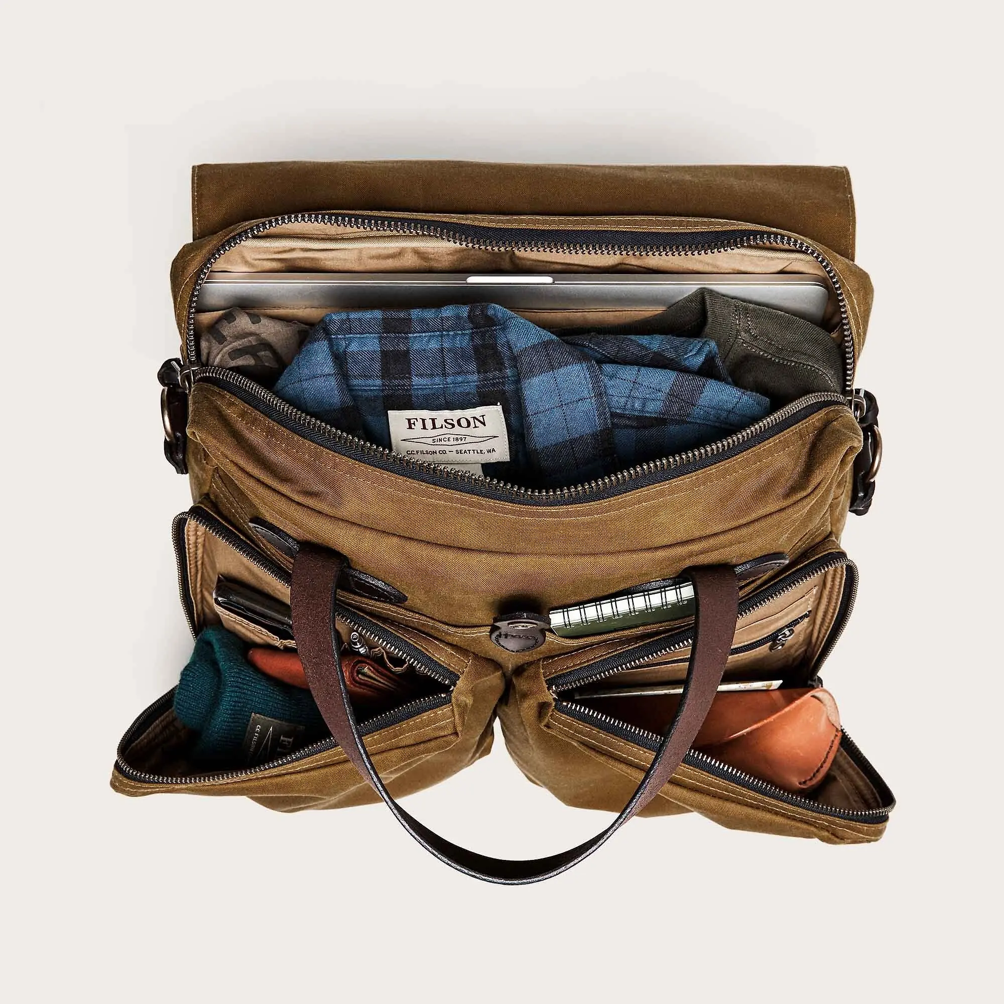 Product image 9 of 12 of Filson 24 Hour Tin Briefcase - Dark Tan